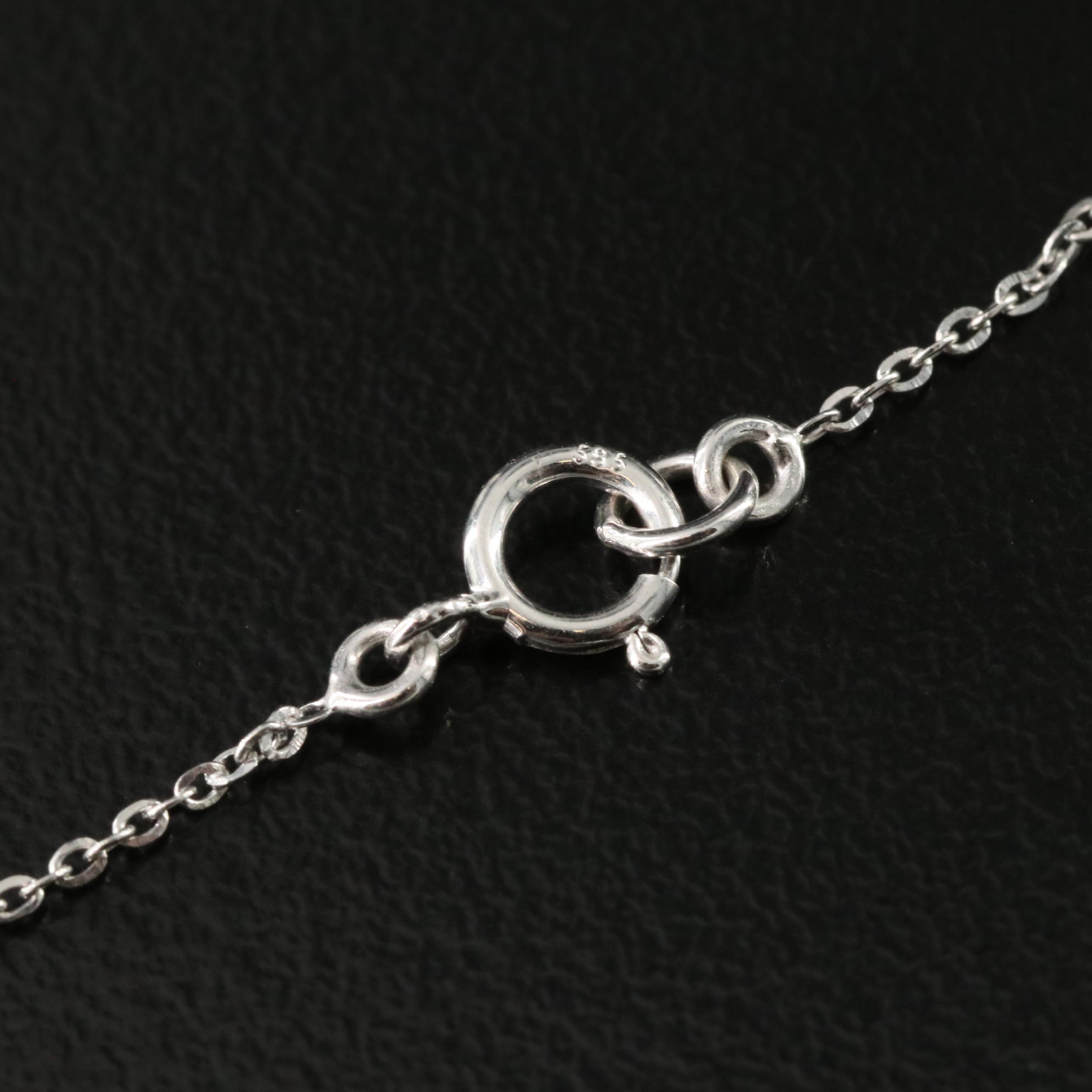 14K Emerald and White Sapphire Pendant Necklace with IGI Report