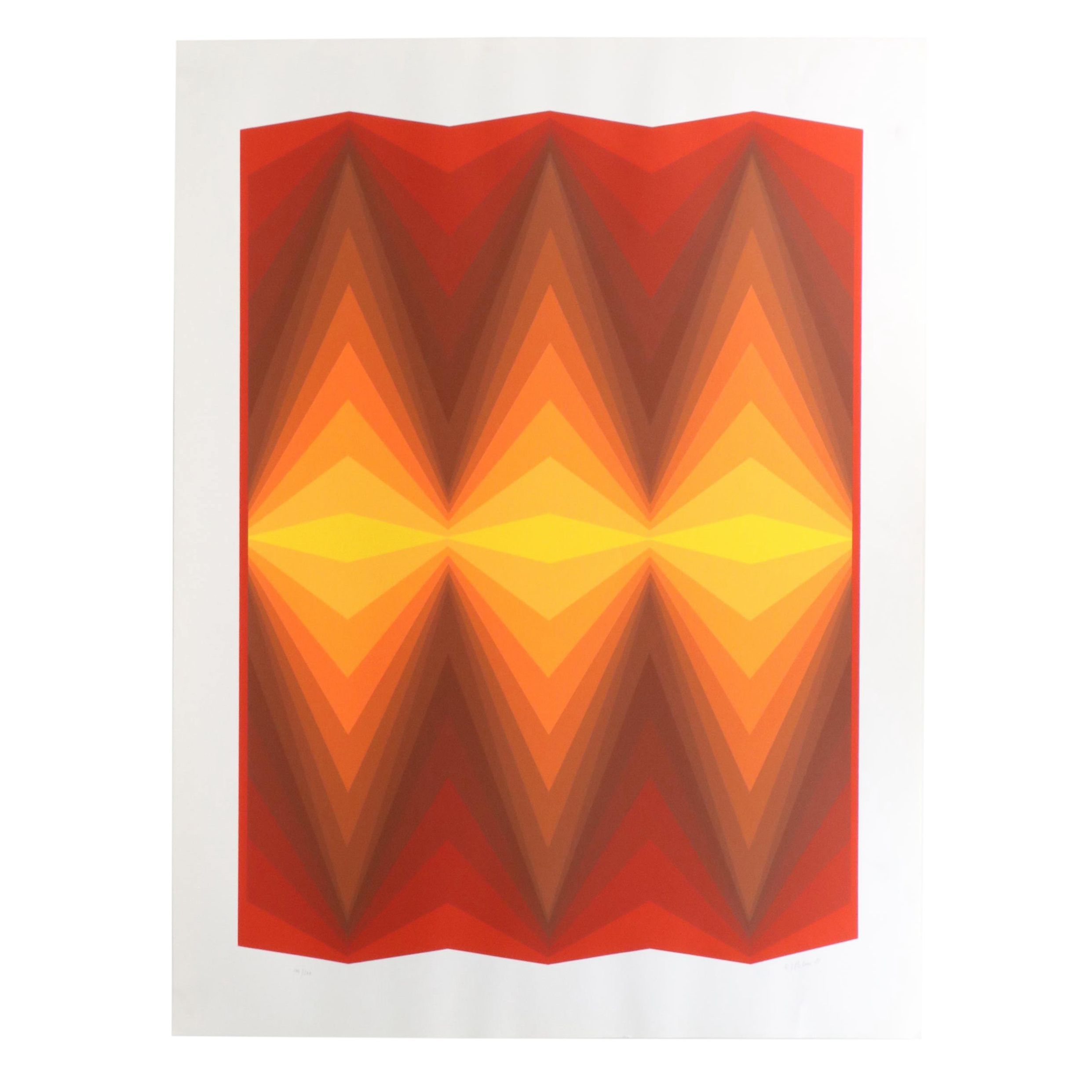 Jürgen Peters Op Art Serigraph, 1980