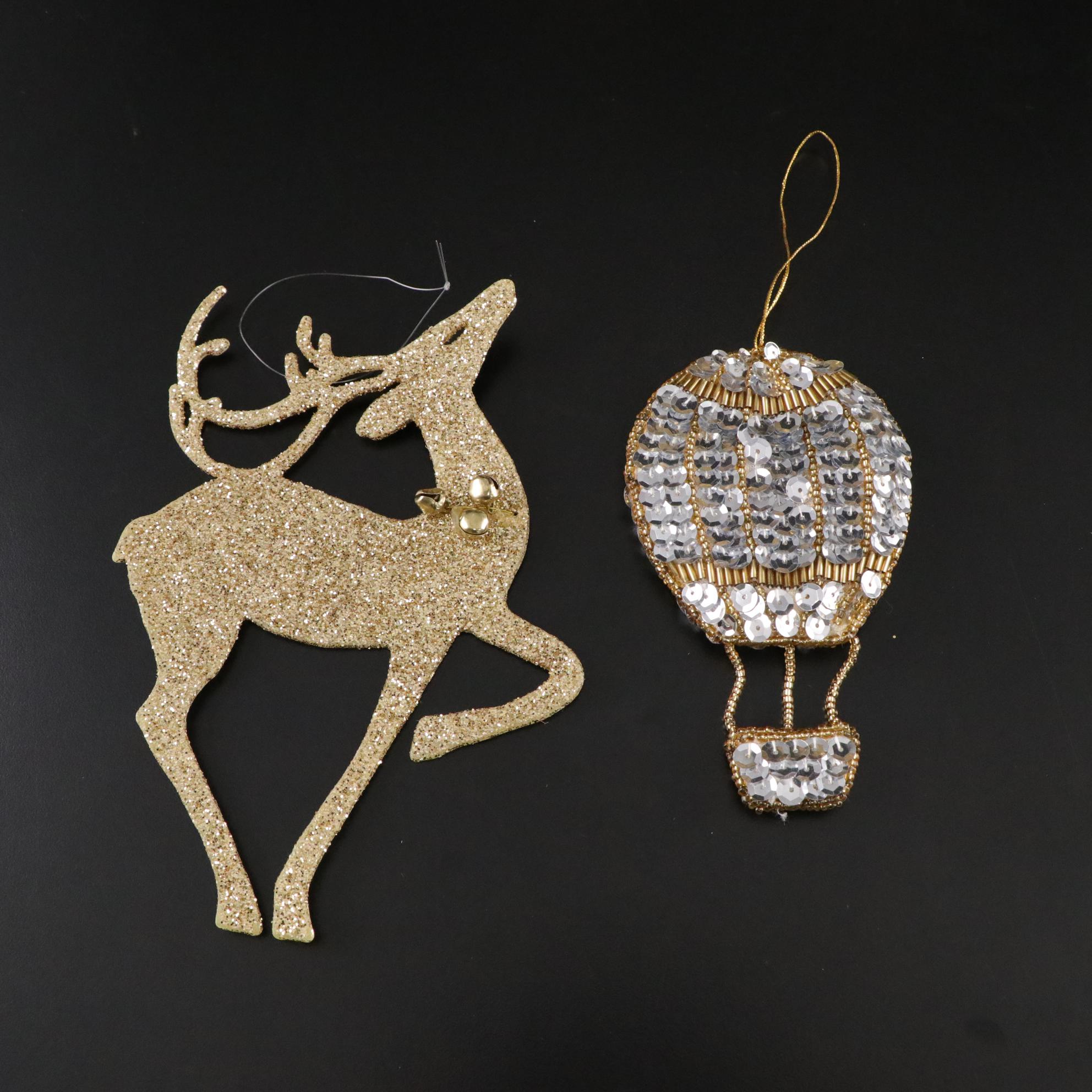 Embellished Gold and Glitter Table Top Christmas Decor, Ornaments and More