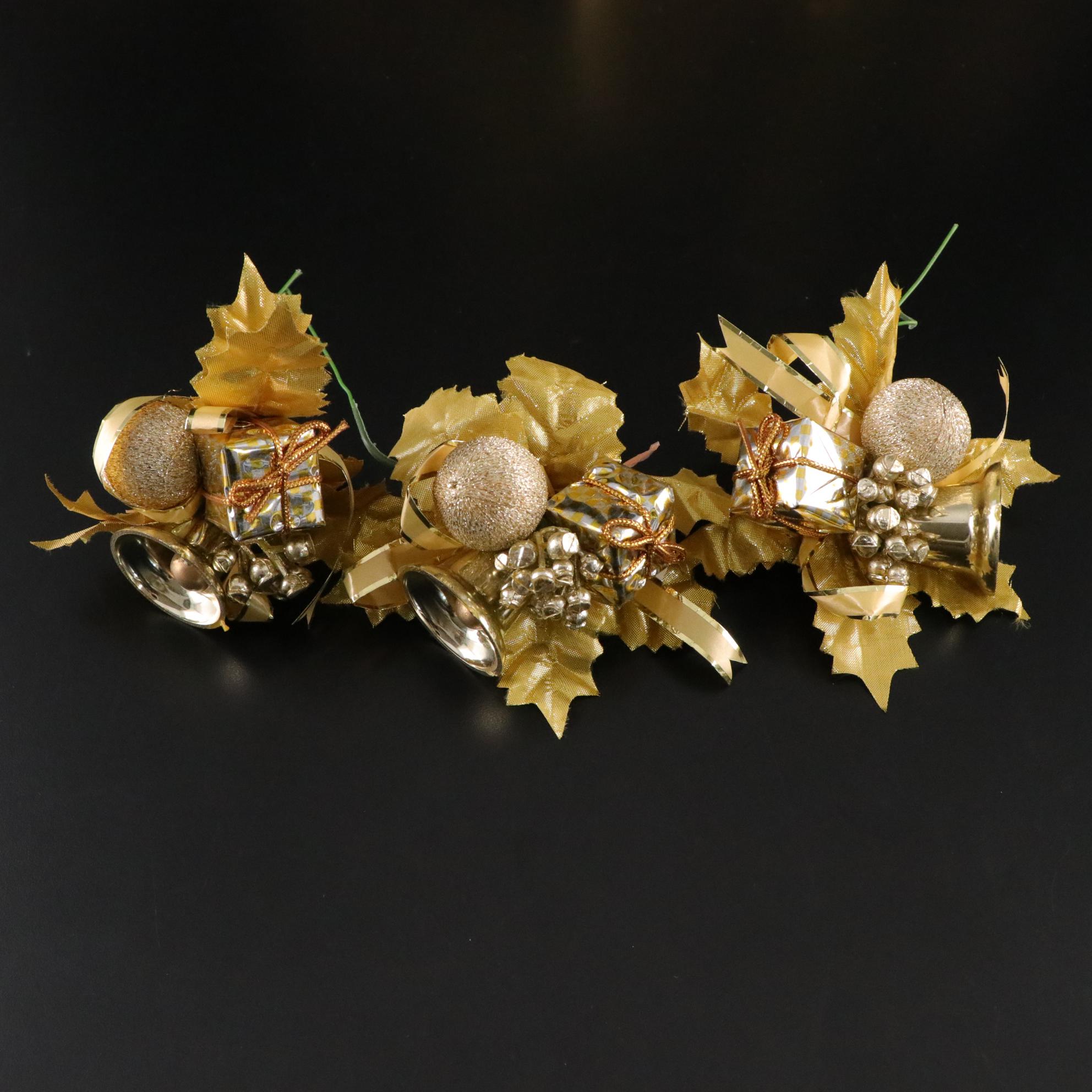 Embellished Gold and Glitter Table Top Christmas Decor, Ornaments and More