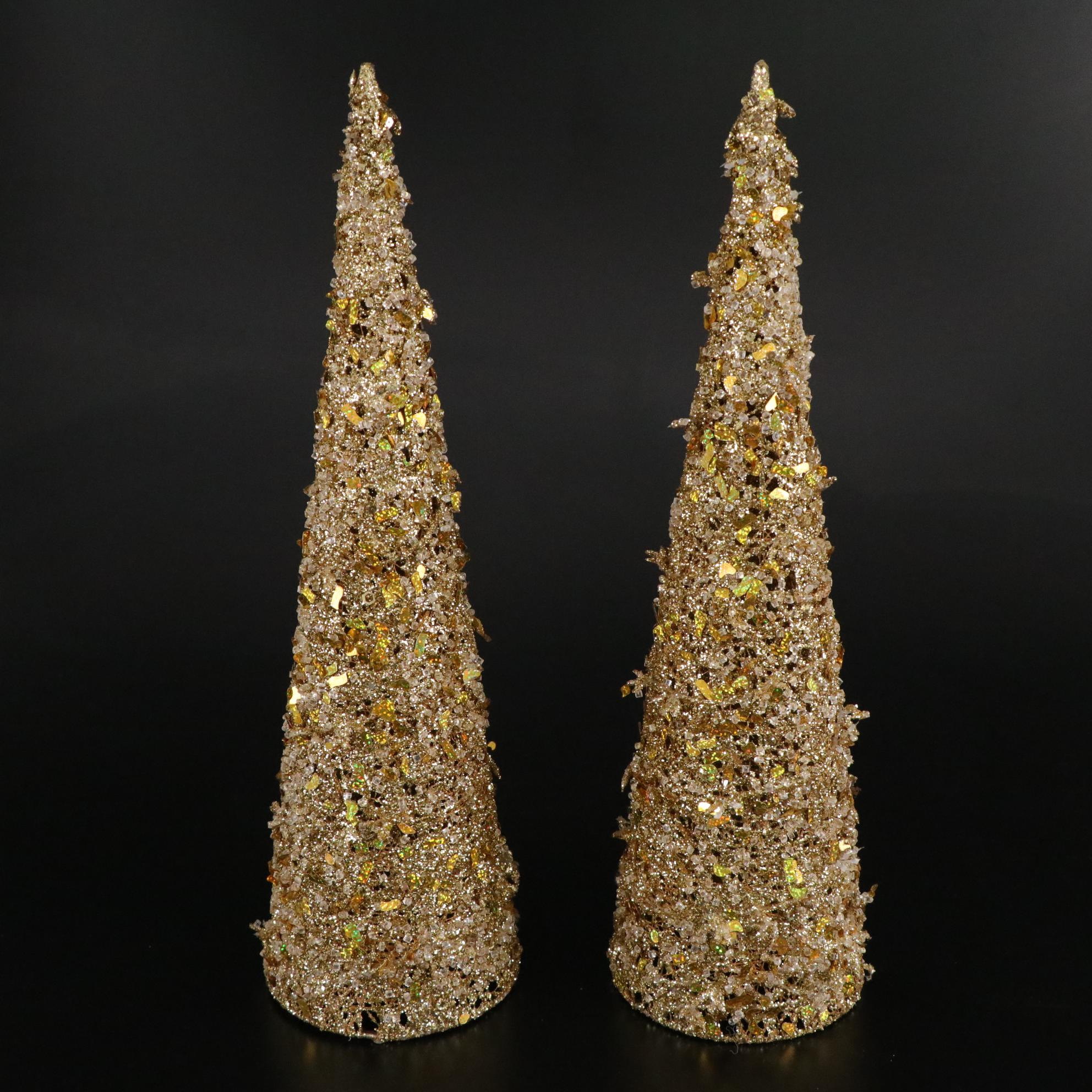 Embellished Gold and Glitter Table Top Christmas Decor, Ornaments and More