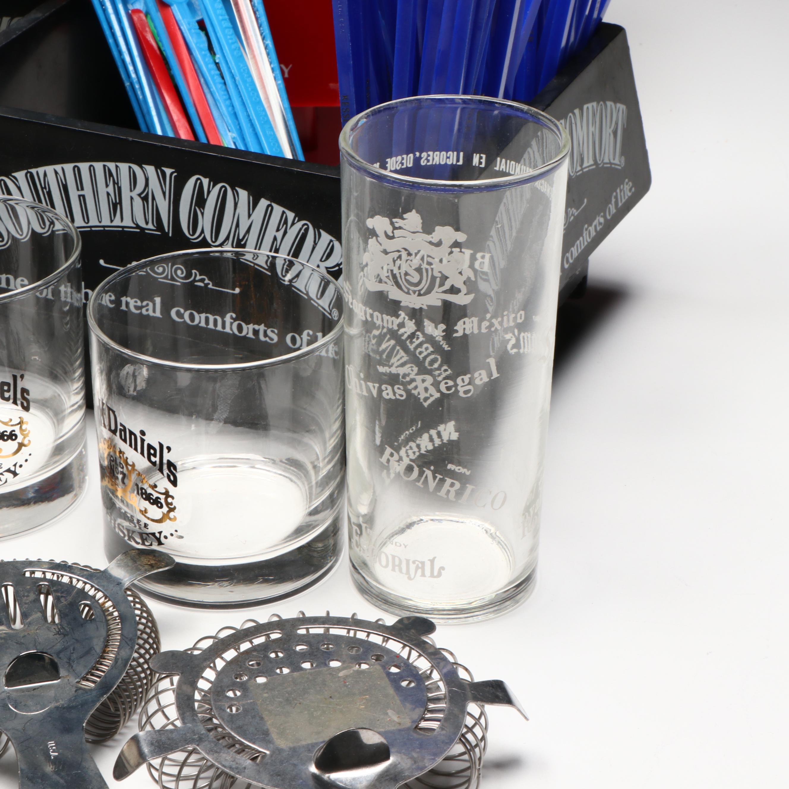 Metal Cocktail Shaker, Jack Daniels Old Fashioned Glasses, and More Barware