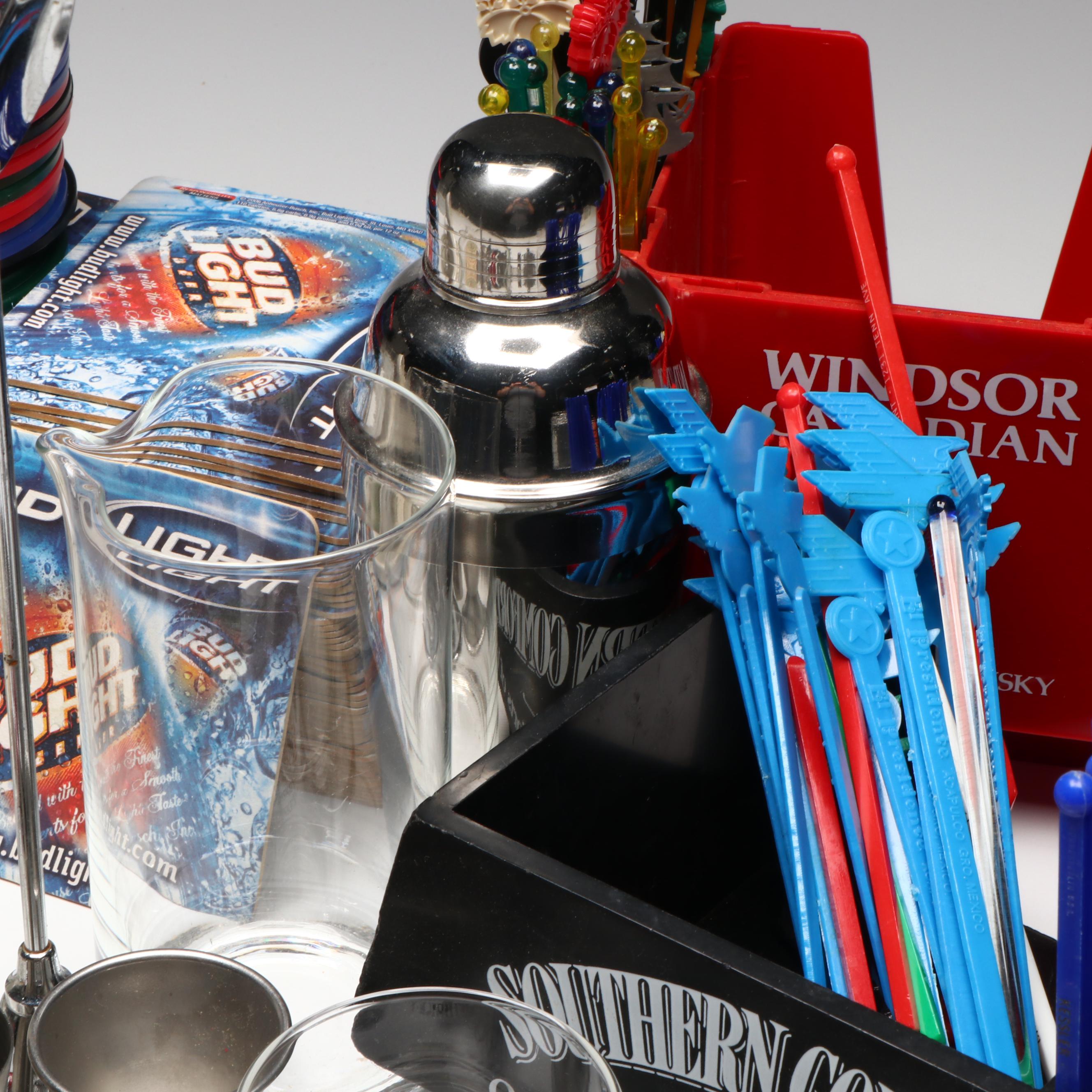 Metal Cocktail Shaker, Jack Daniels Old Fashioned Glasses, and More Barware