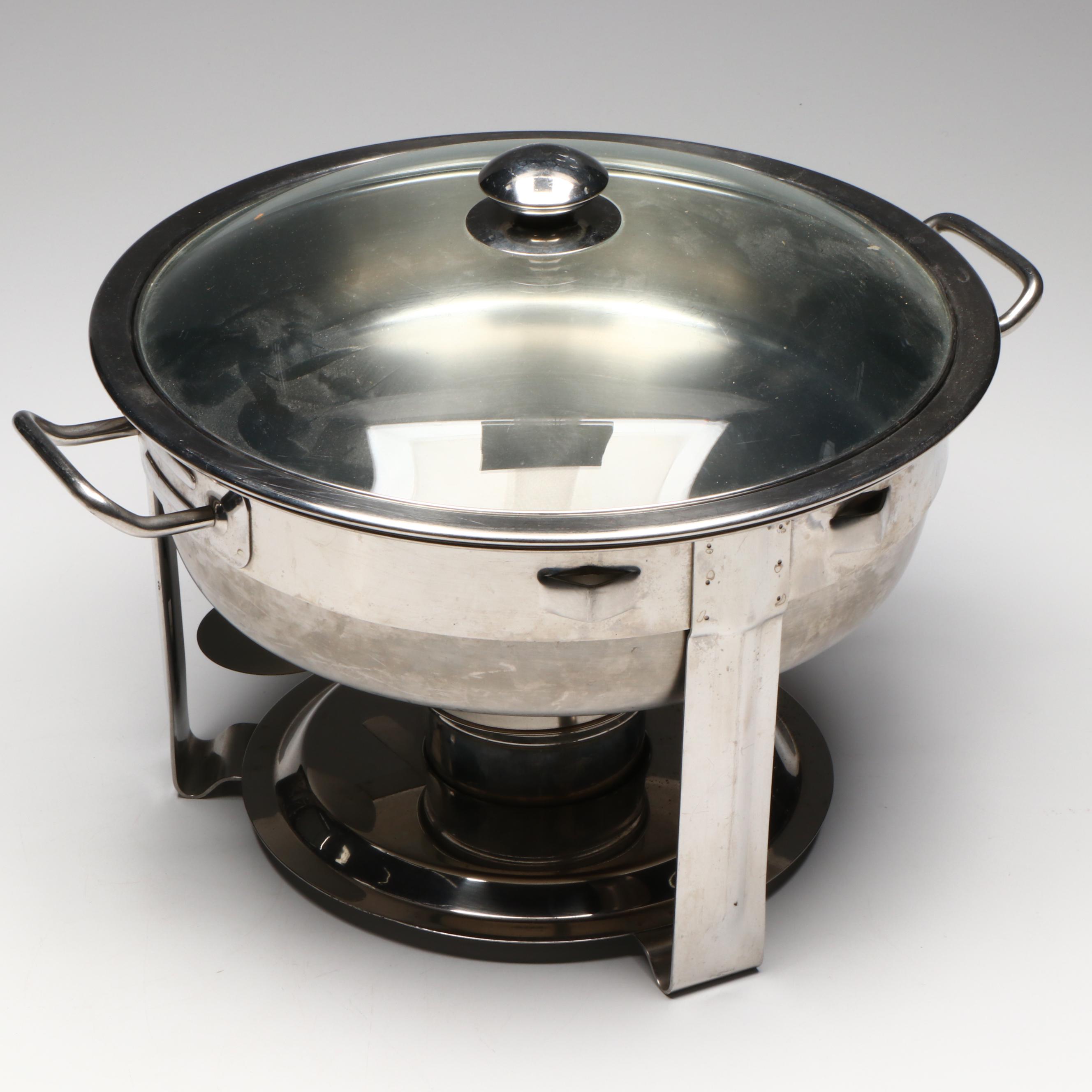 Artisan Metal Works 4-Quart Stainless Steel Chafing Dishes with Glass Lids