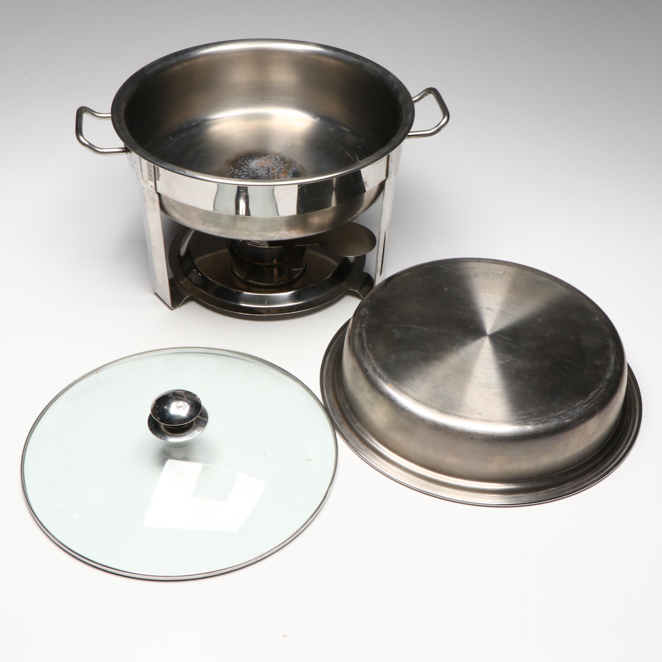 Artisan Metal Works 4-Quart Stainless Steel Chafing Dishes with Glass Lids