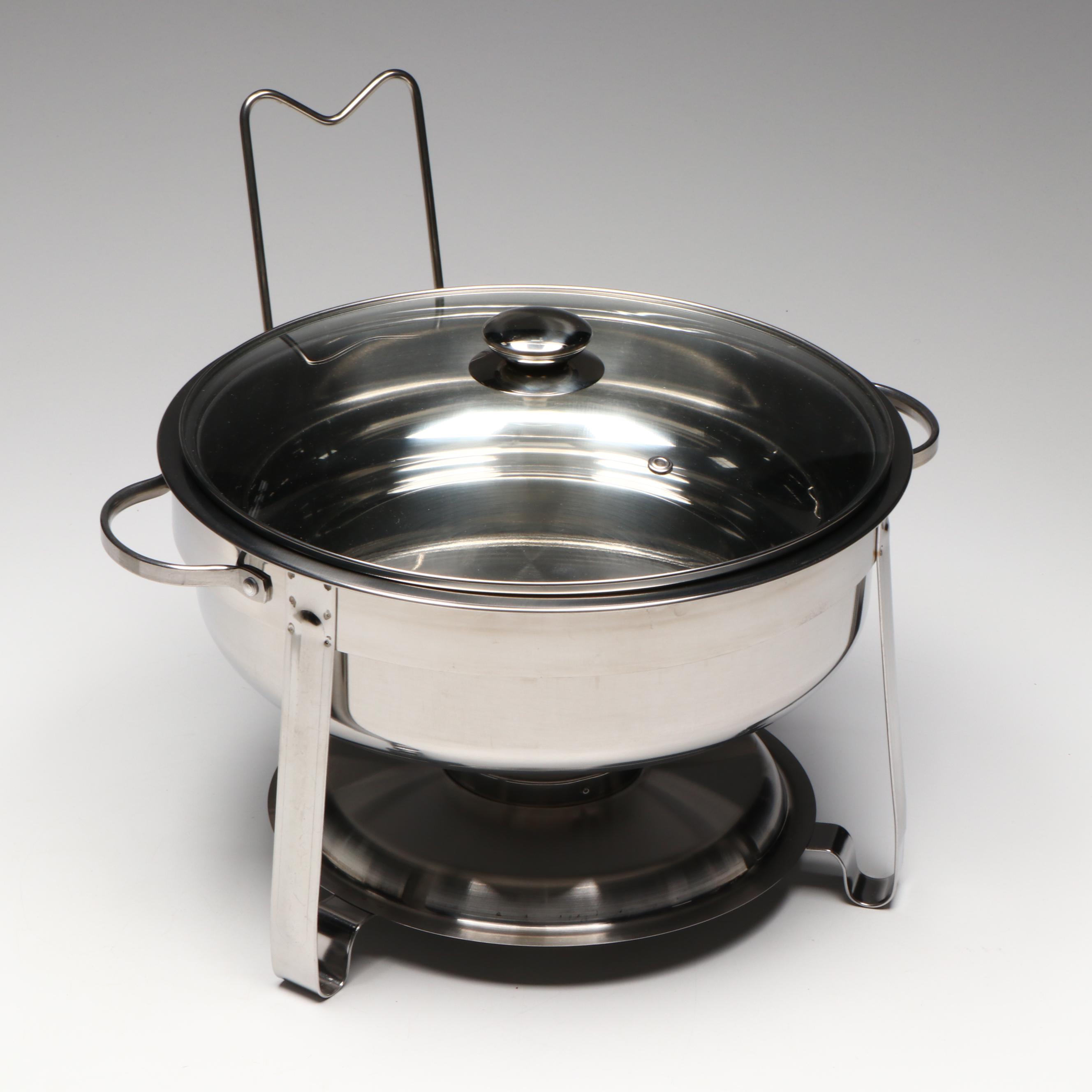 Artisan Metal Works 4-Quart Stainless Steel Chafing Dishes with Glass Lids