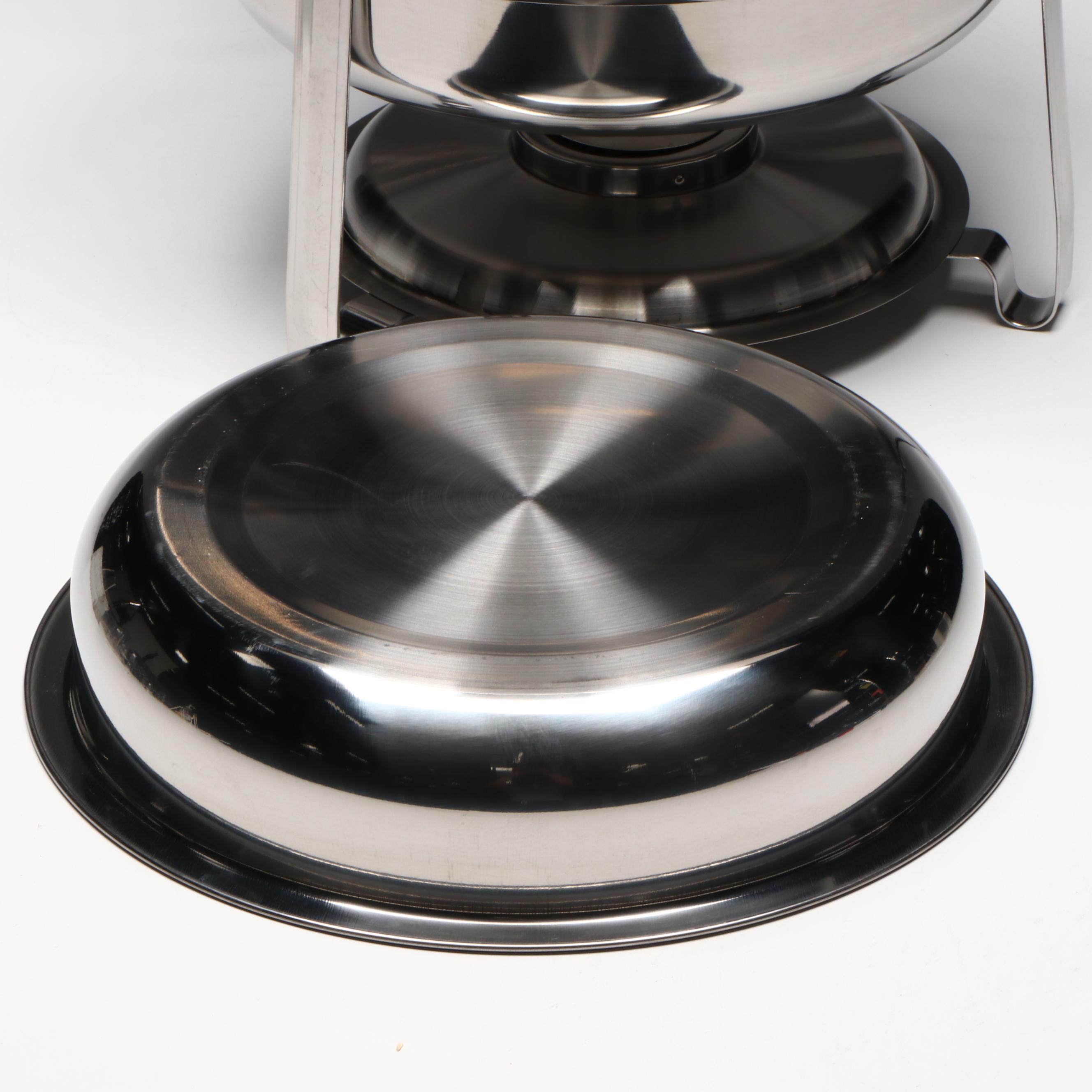 Artisan Metal Works 4-Quart Stainless Steel Chafing Dishes with Glass Lids