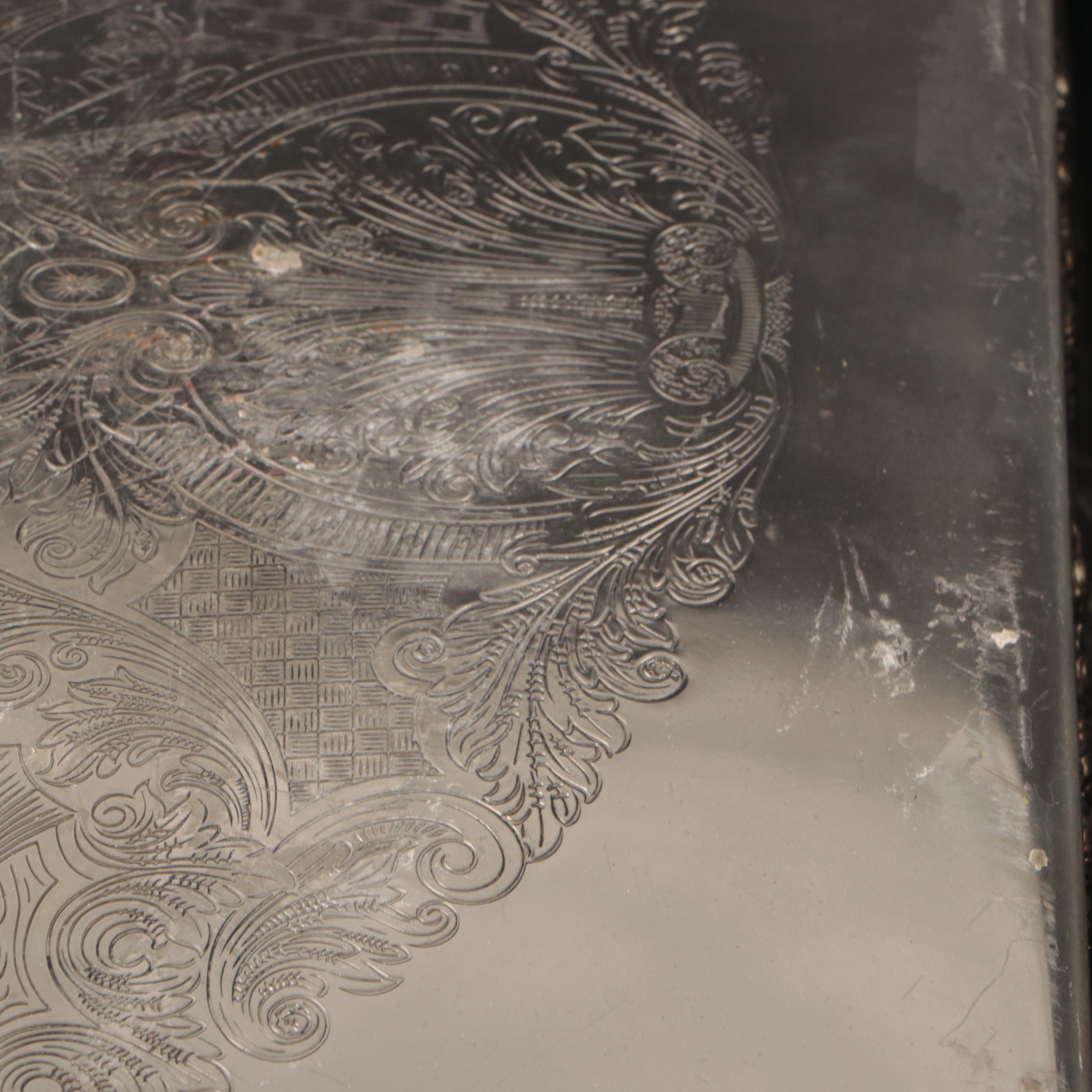 Elegance Silverware Repoussé Metal Serving Trays