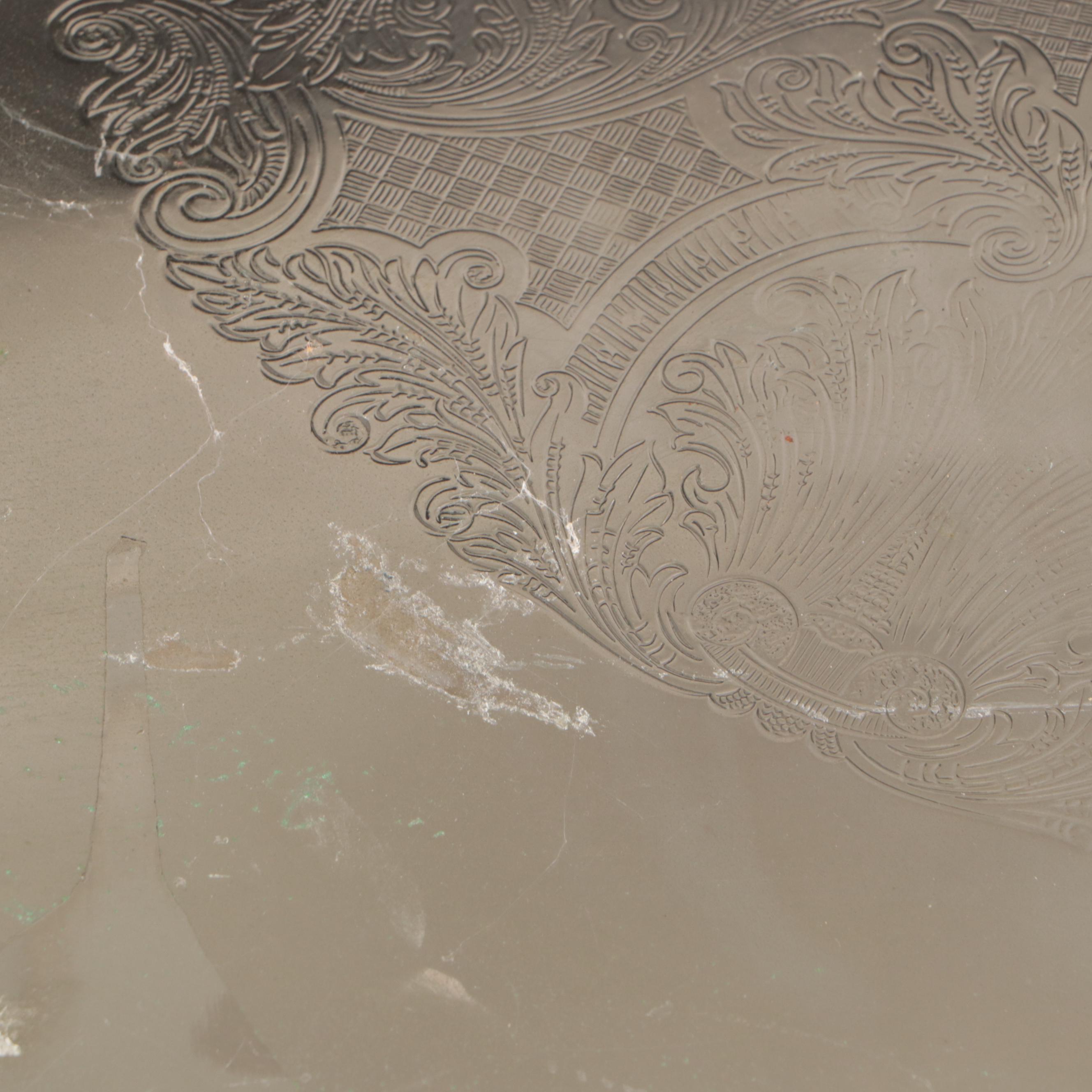 Elegance Silverware Repoussé Metal Serving Trays