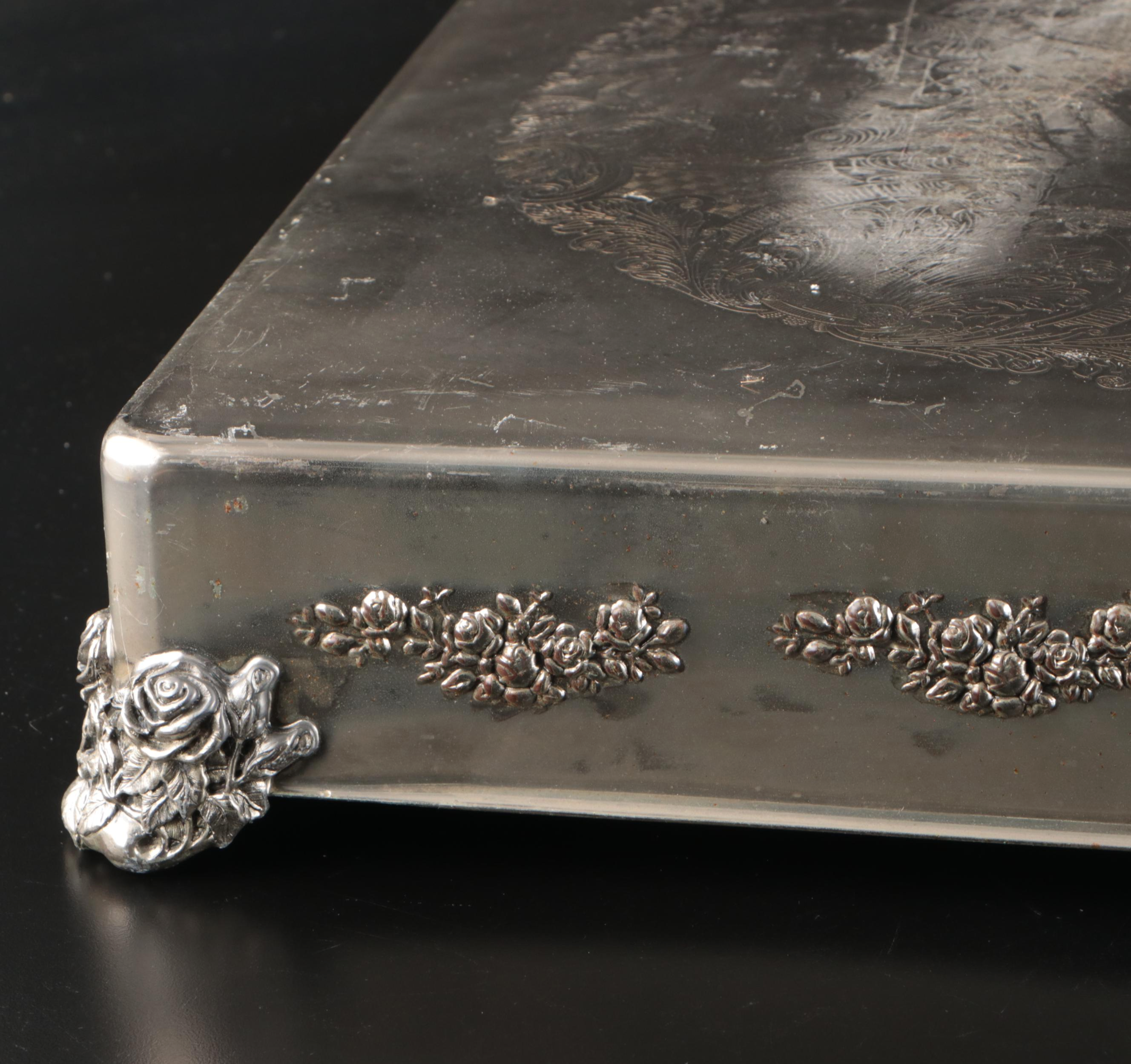 Elegance Silverware Repoussé Metal Serving Trays