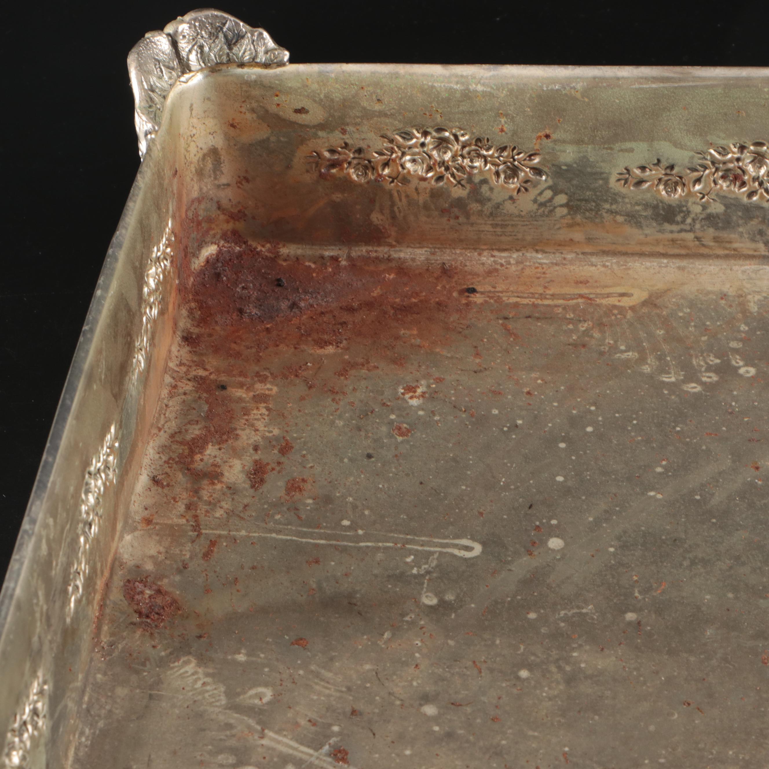 Elegance Silverware Repoussé Metal Serving Trays