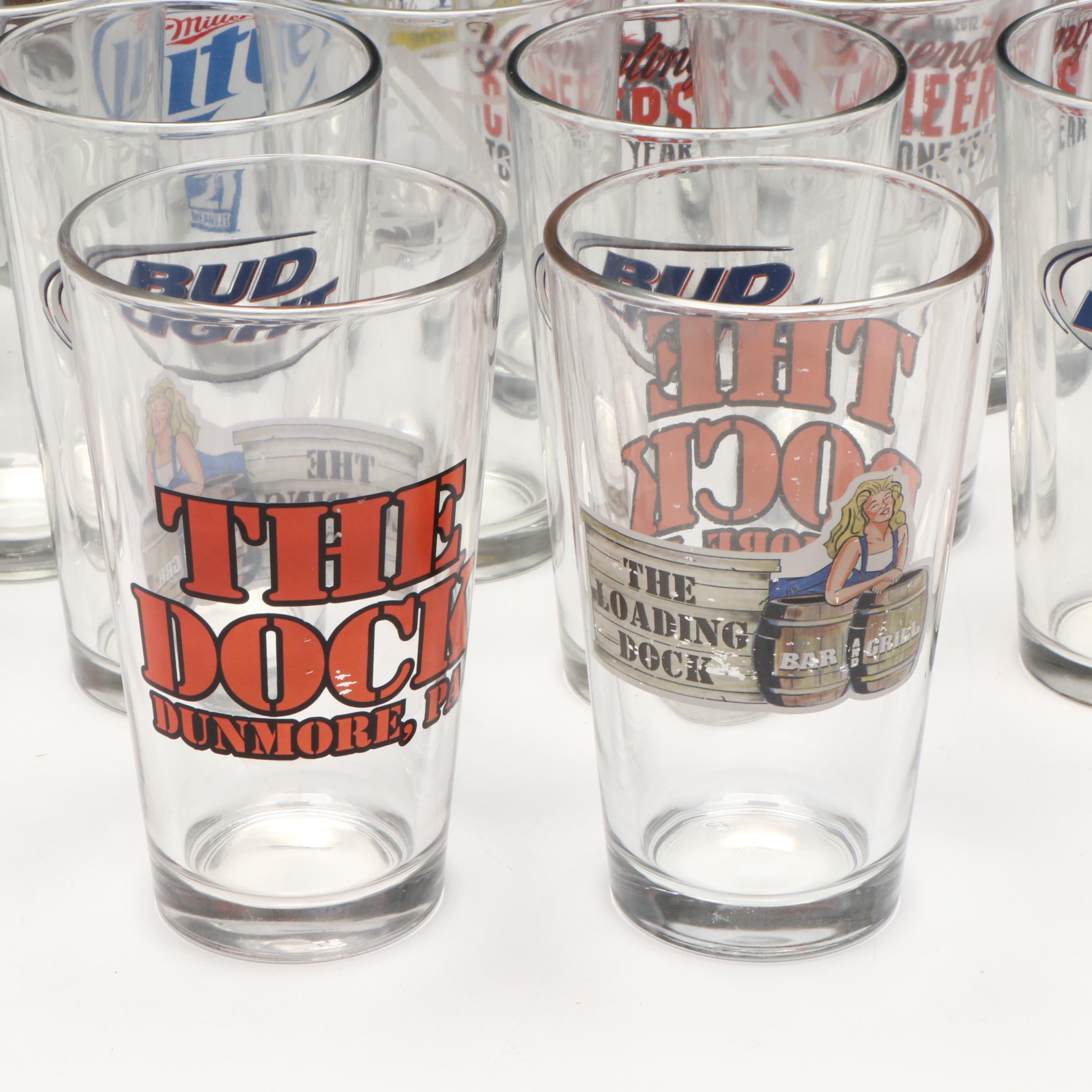 Narragansett, Bud Light, Yuengling and Other Breweriana Logo Pint Glasses