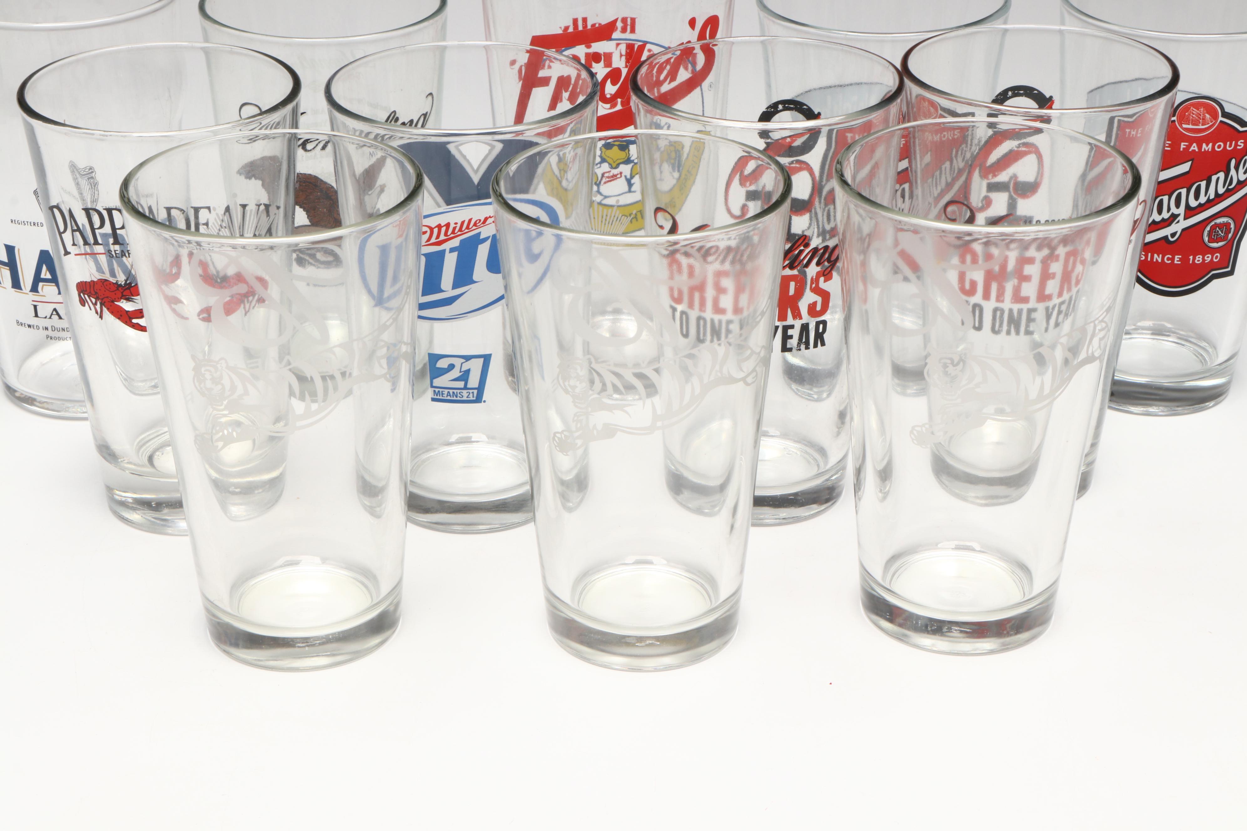 Narragansett, Bud Light, Yuengling and Other Breweriana Logo Pint Glasses