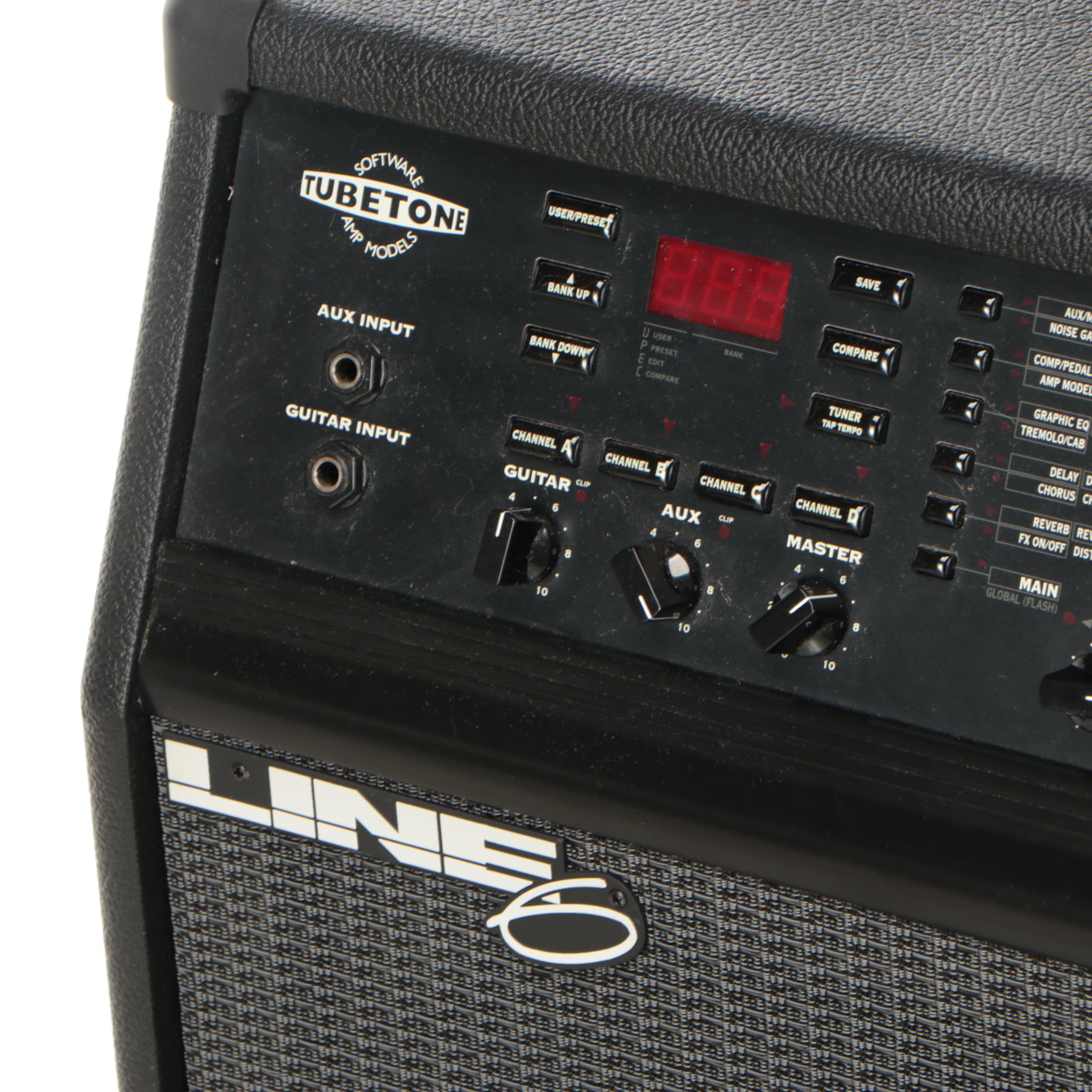 Line 6 AX2212 Digital Guitar Amplifier and 6 Floor Board