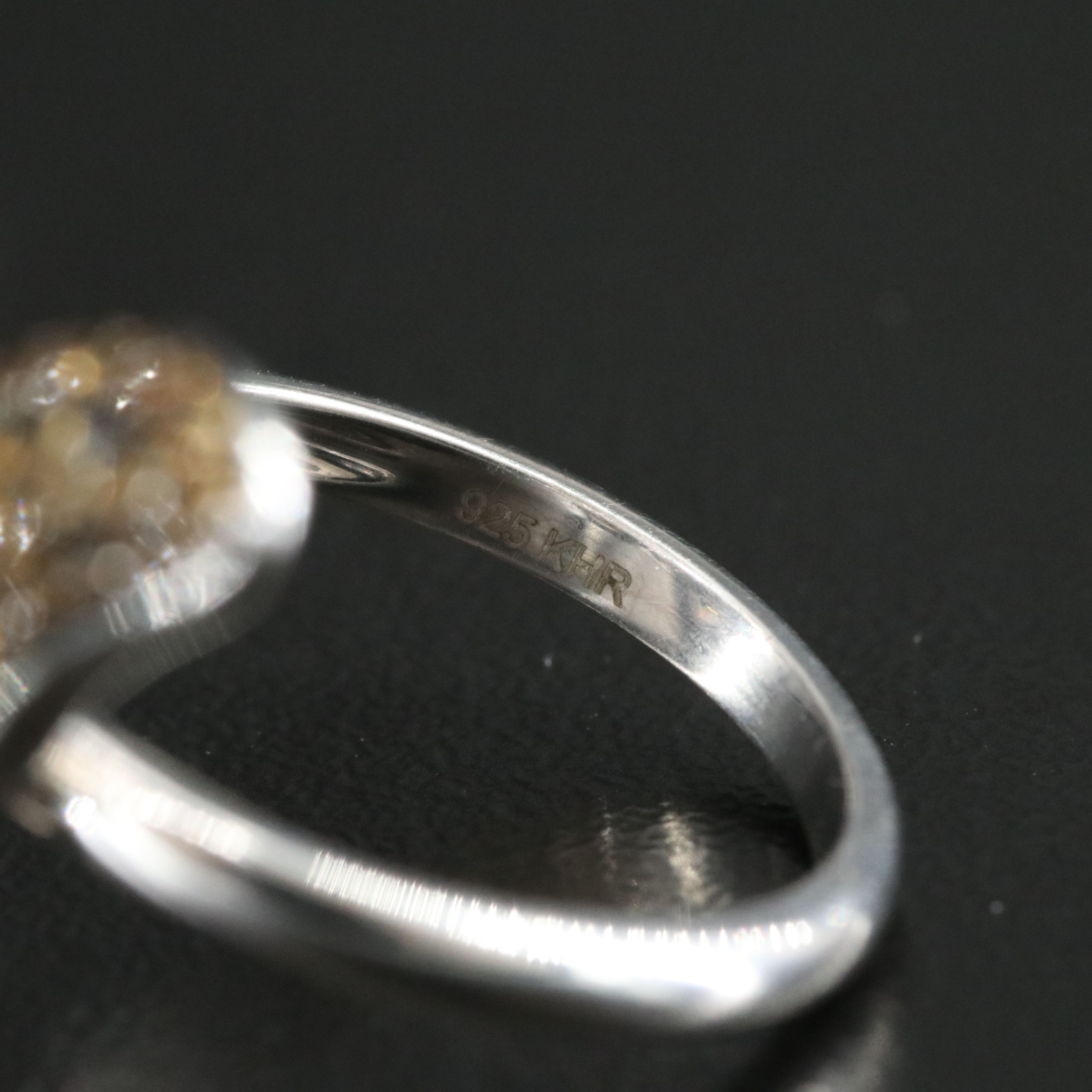 Sterling Citrine Butterfly Ring
