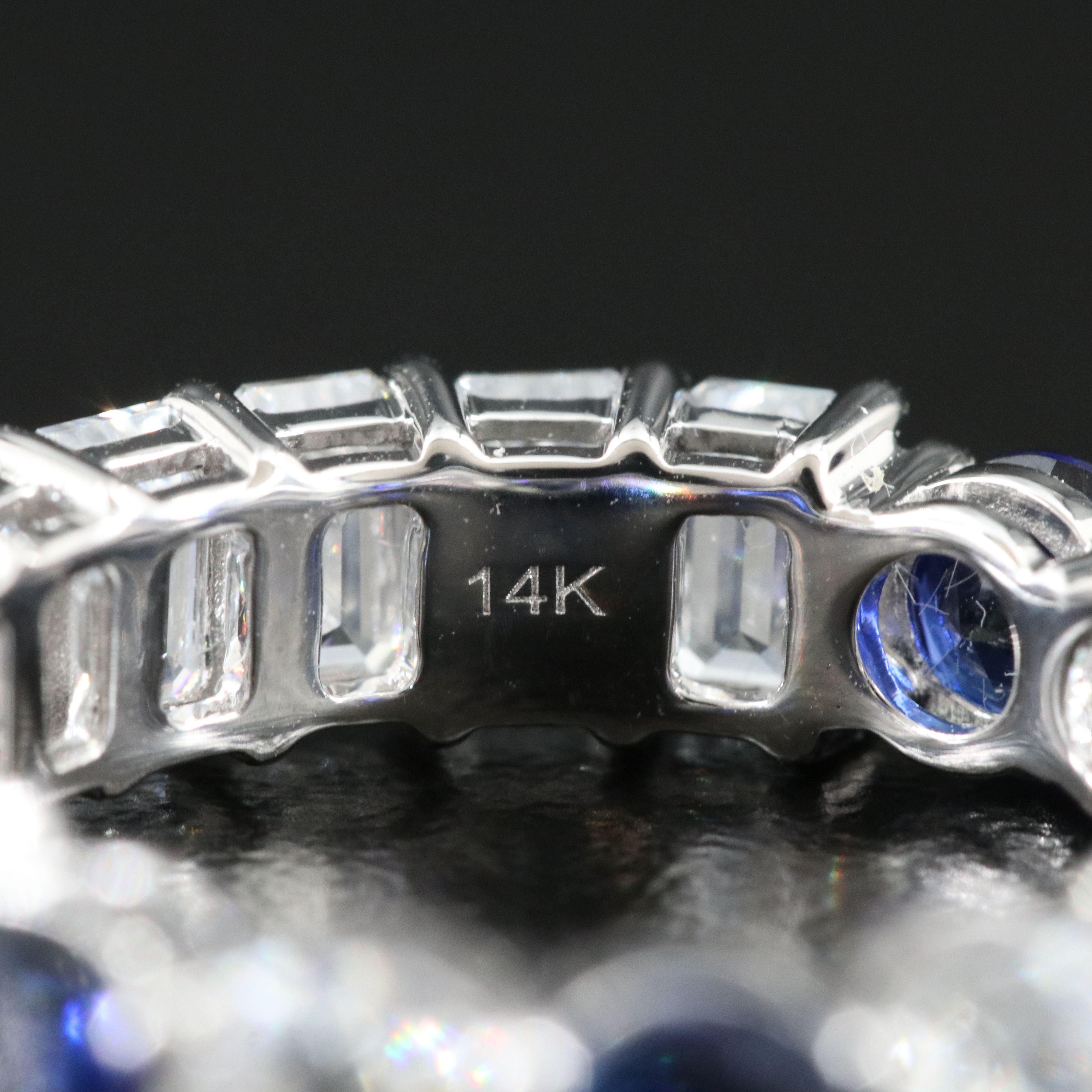 14K 3.75 CTW Lab Grown Diamond and Sapphire Eternity Band