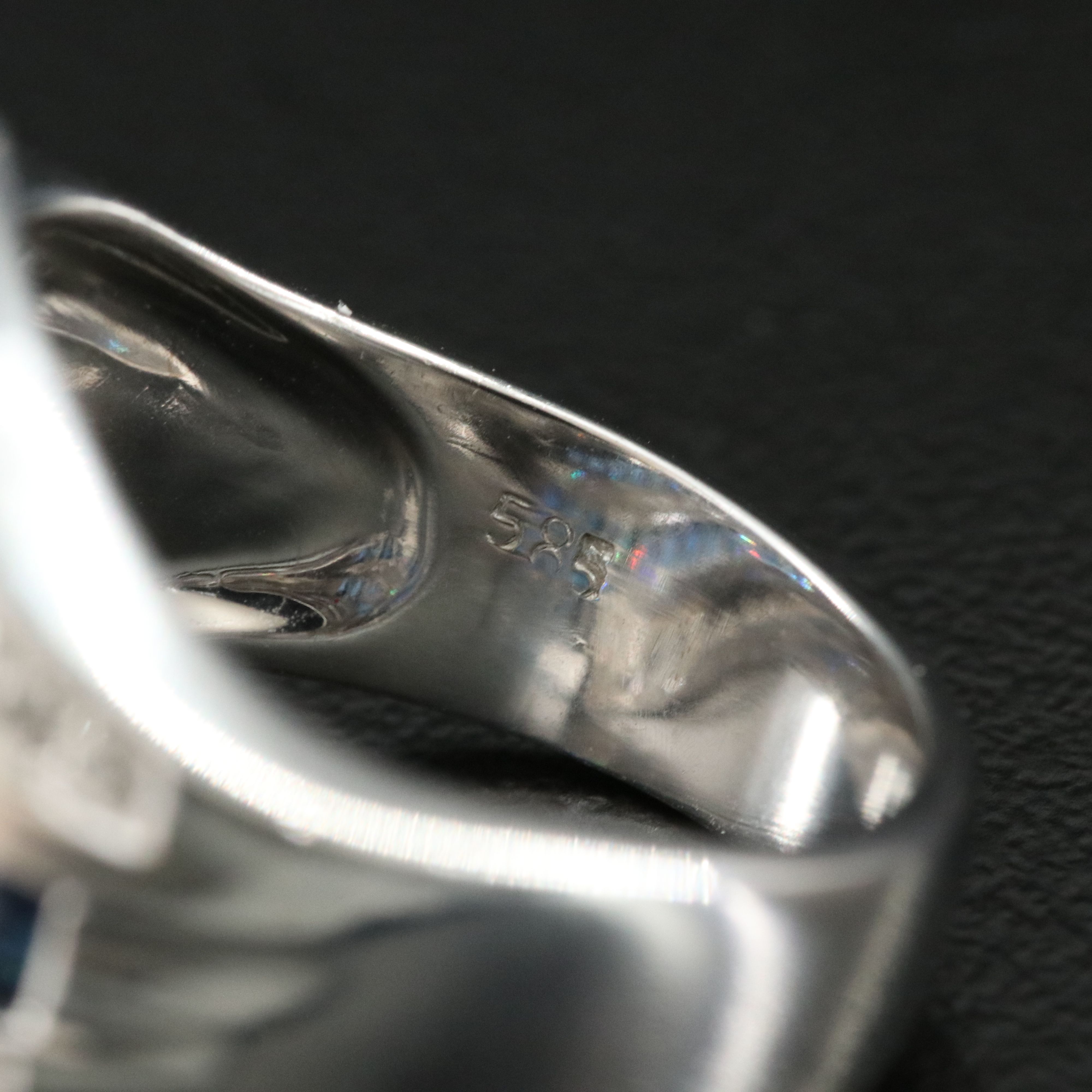 14K Sapphire and Diamond Wave Ring