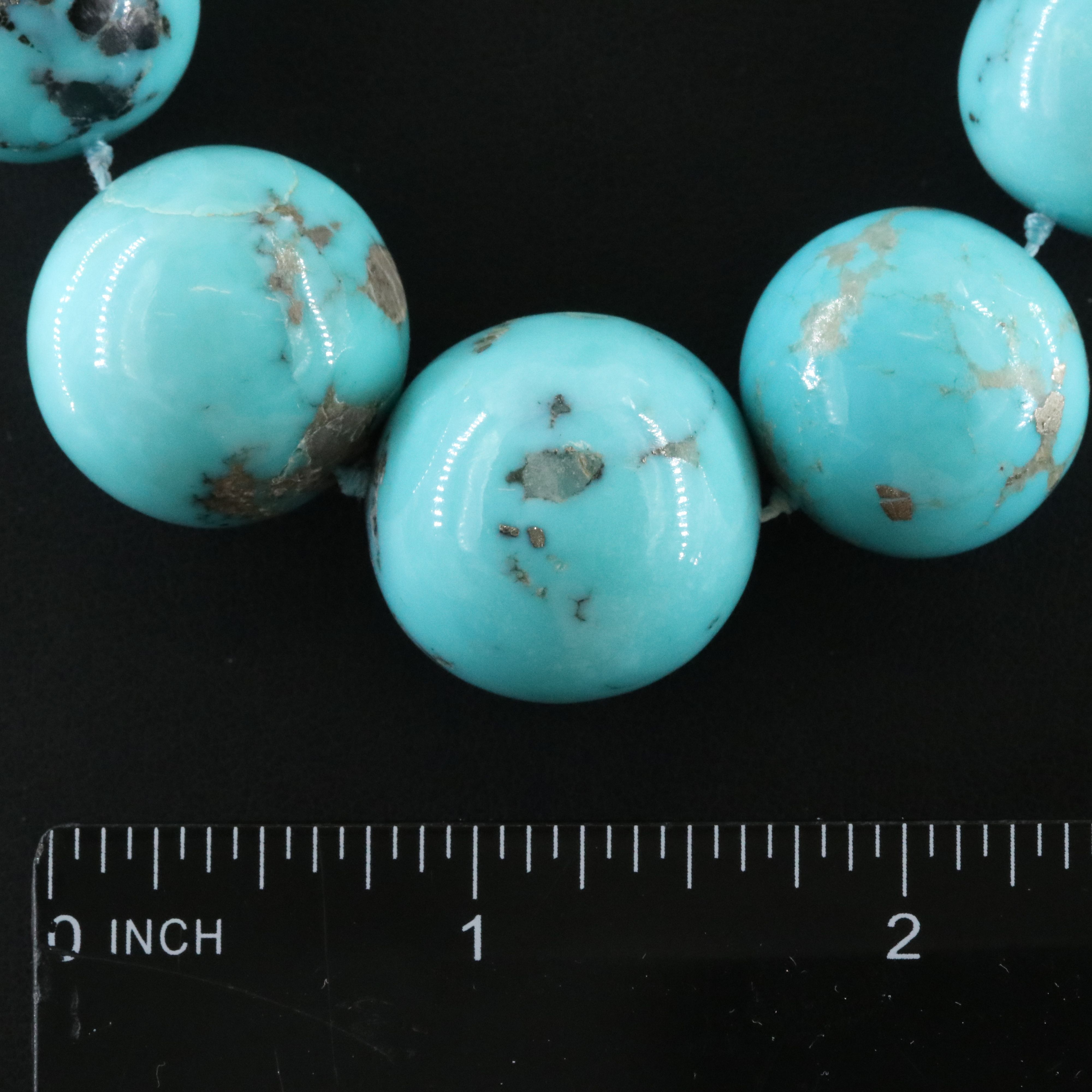 Sterling Turquoise Bead Necklace