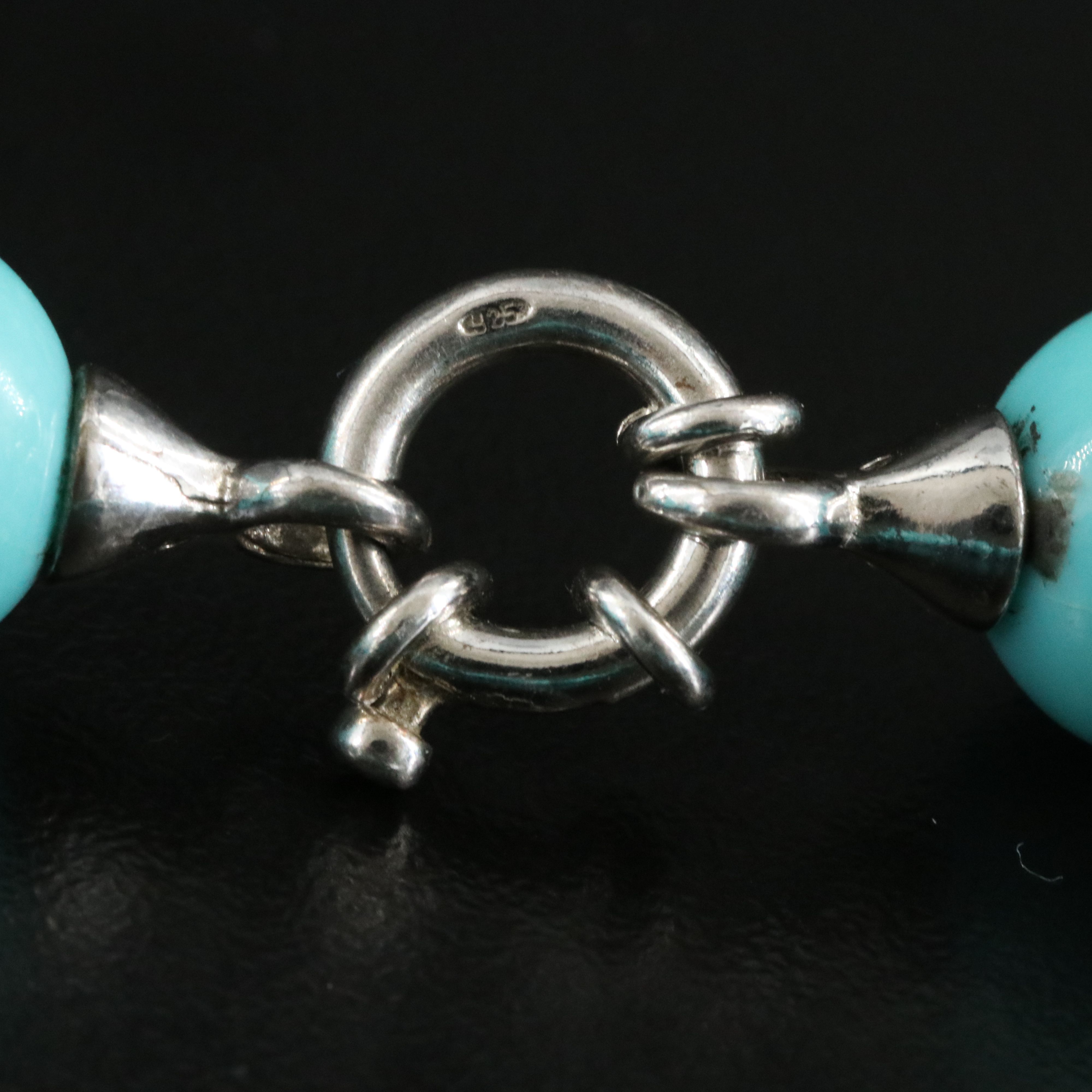 Sterling Turquoise Bead Necklace