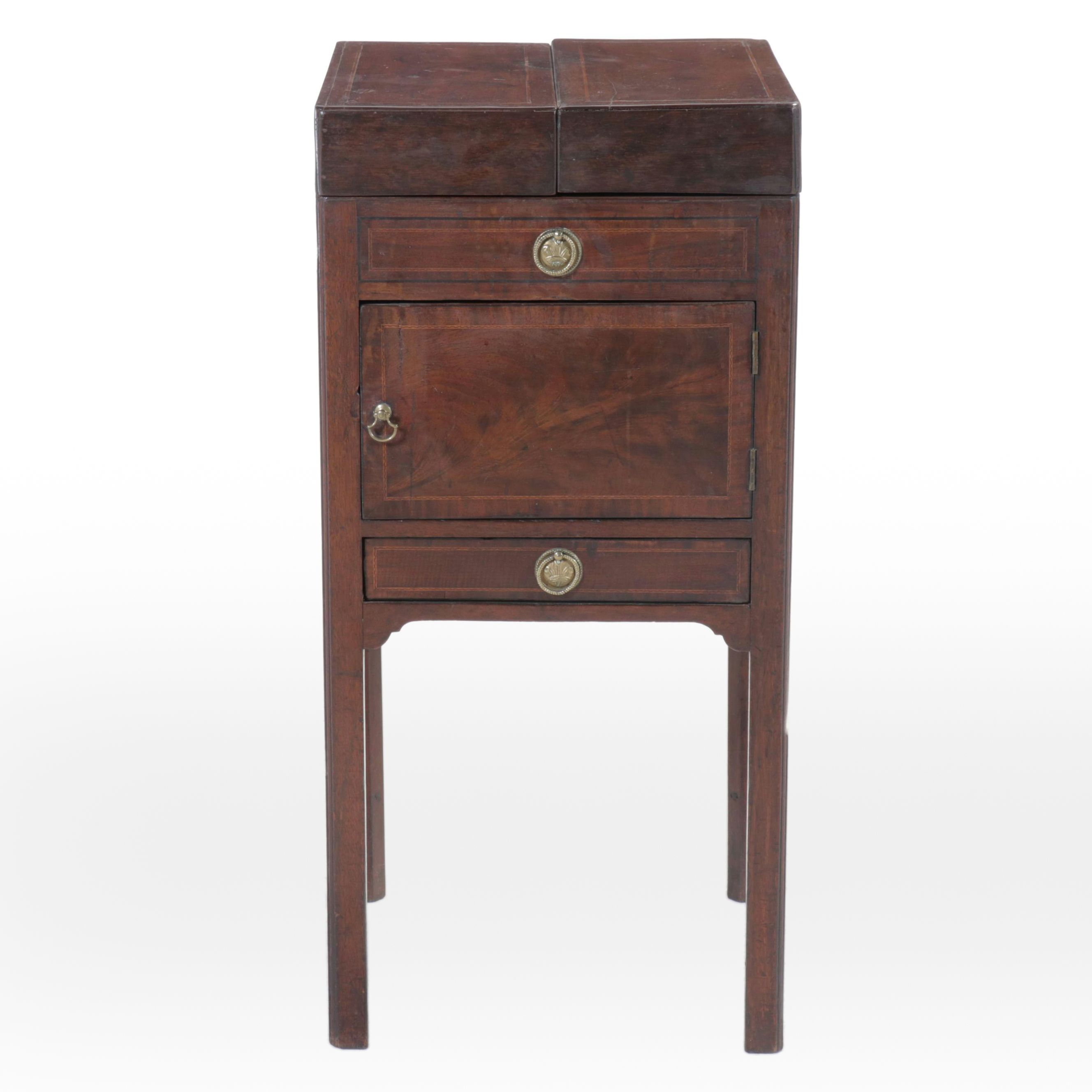 Georgian Mahogany and String Inlay Dressing Stand, Early 19th Century