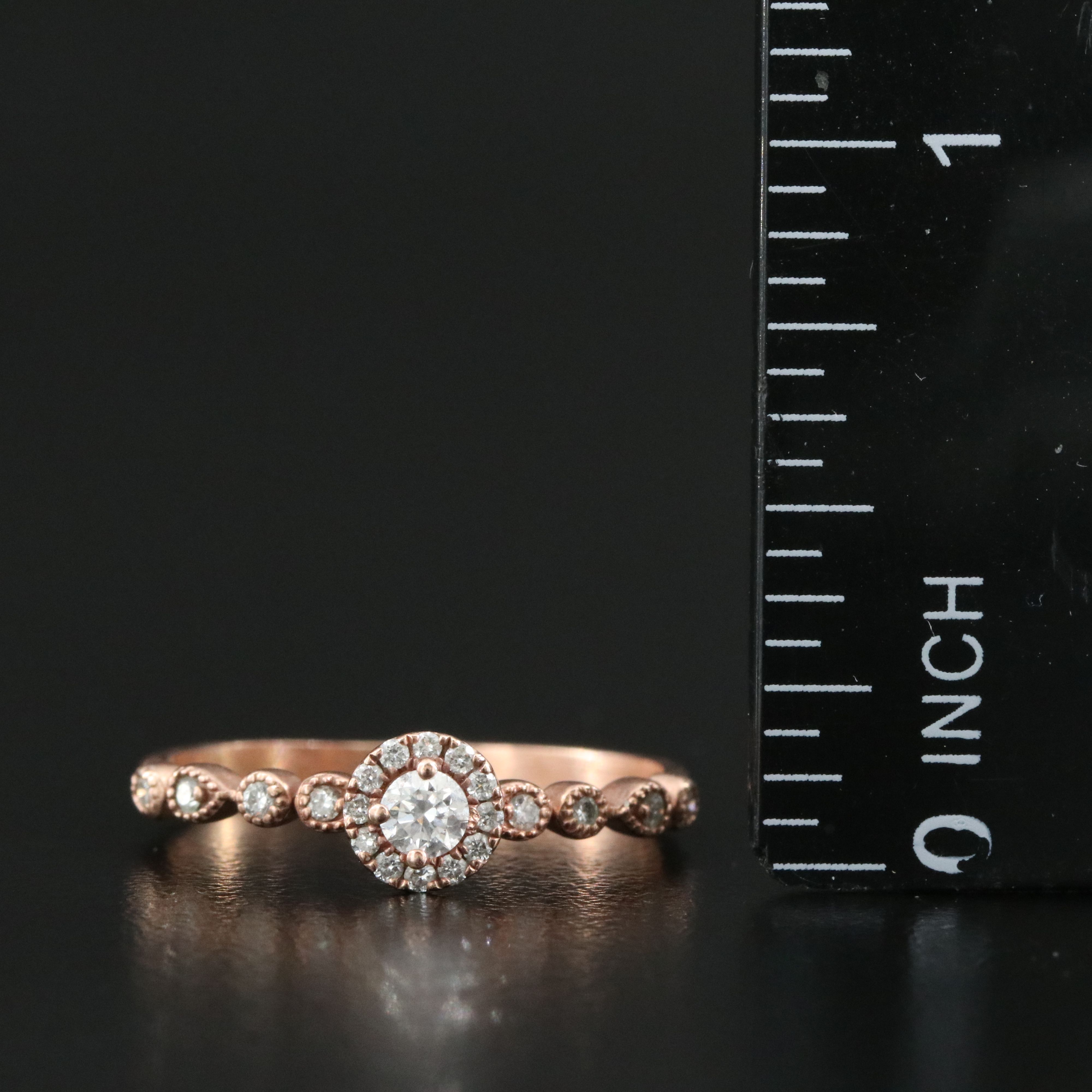 10K Rose Gold 0.25 CTW Diamond Ring