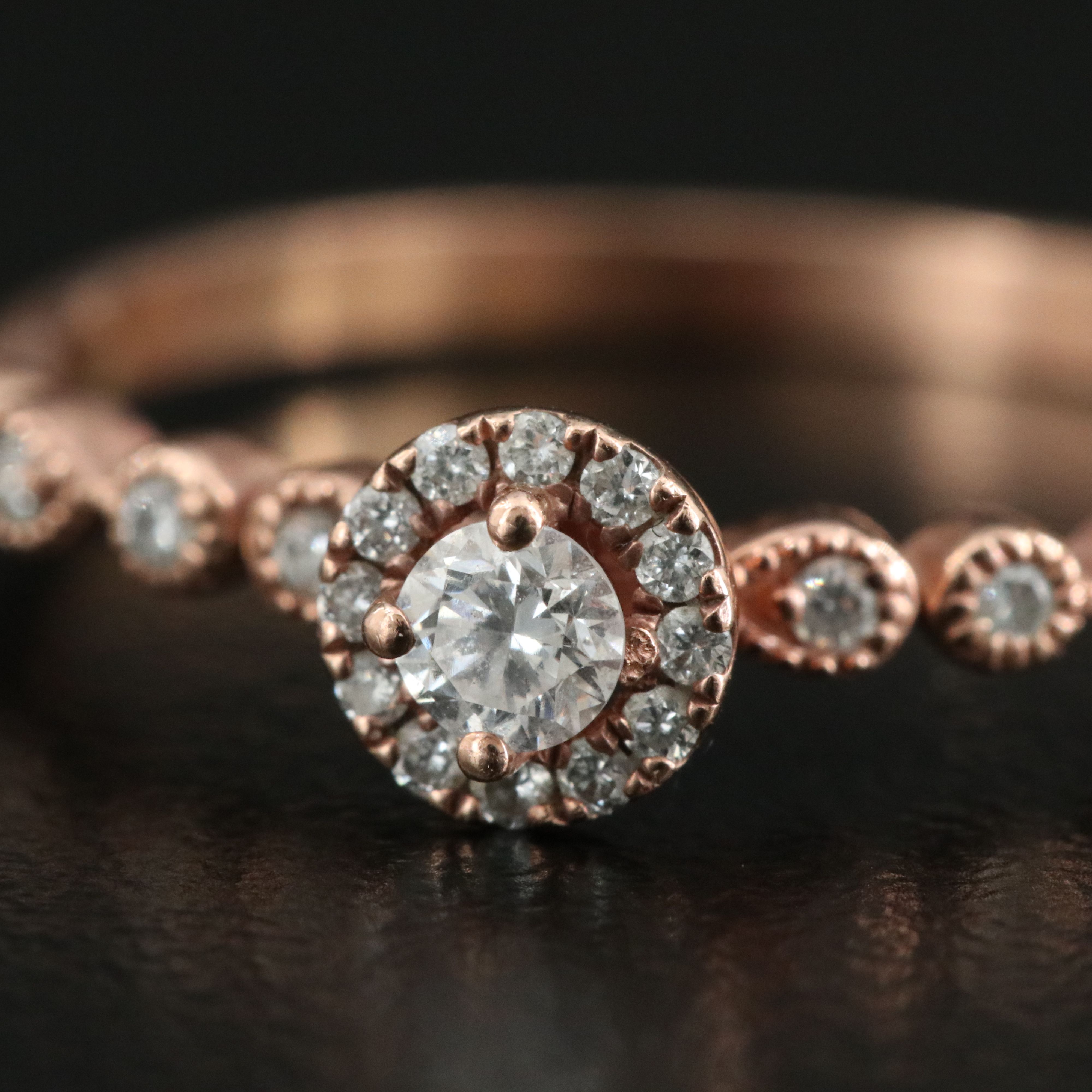 10K Rose Gold 0.25 CTW Diamond Ring