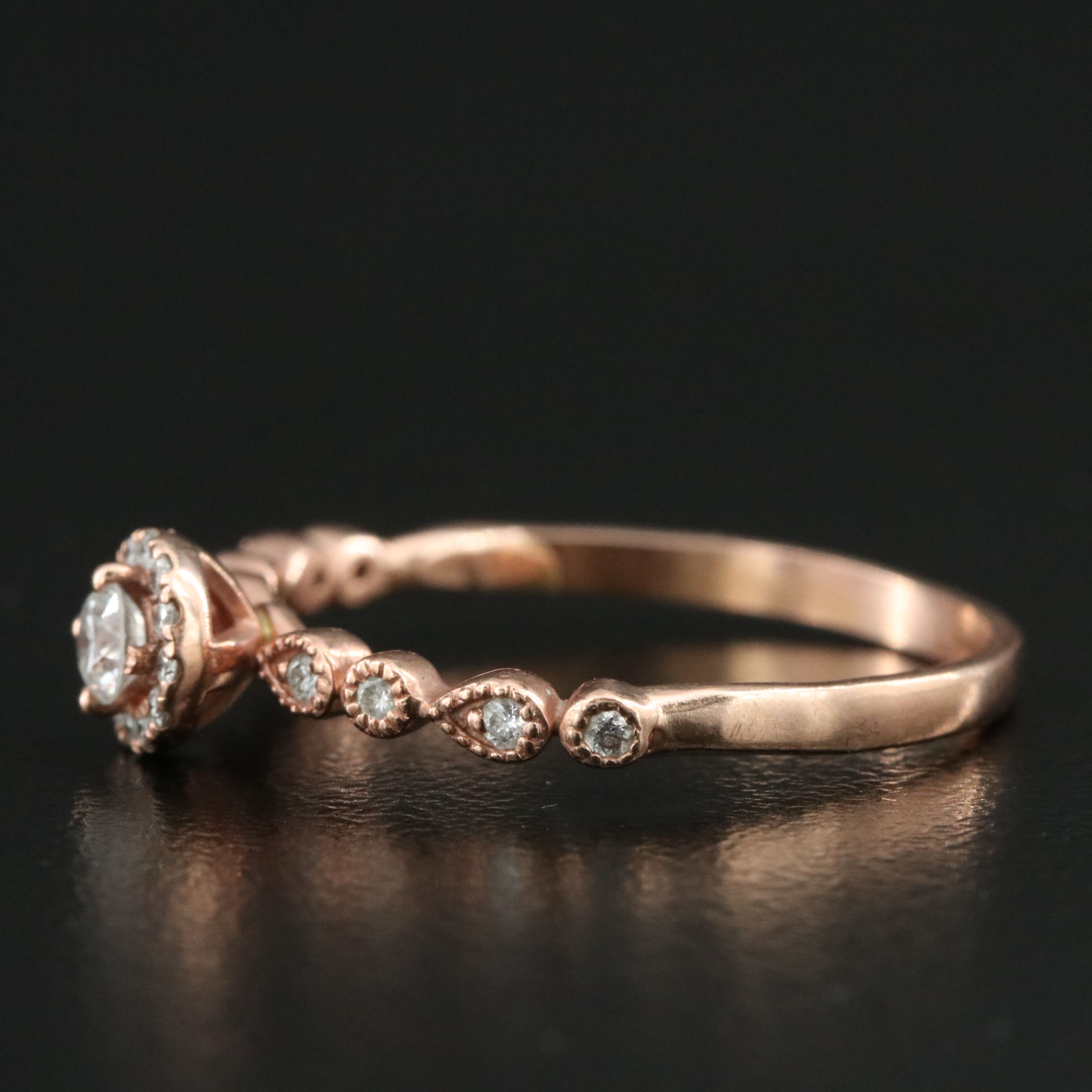 10K Rose Gold 0.25 CTW Diamond Ring