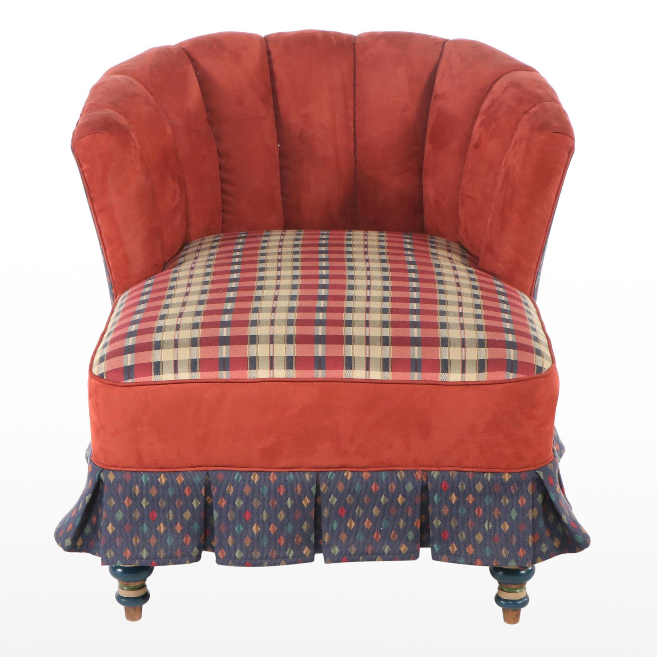 Mixed Fabric Upholstered Chaise