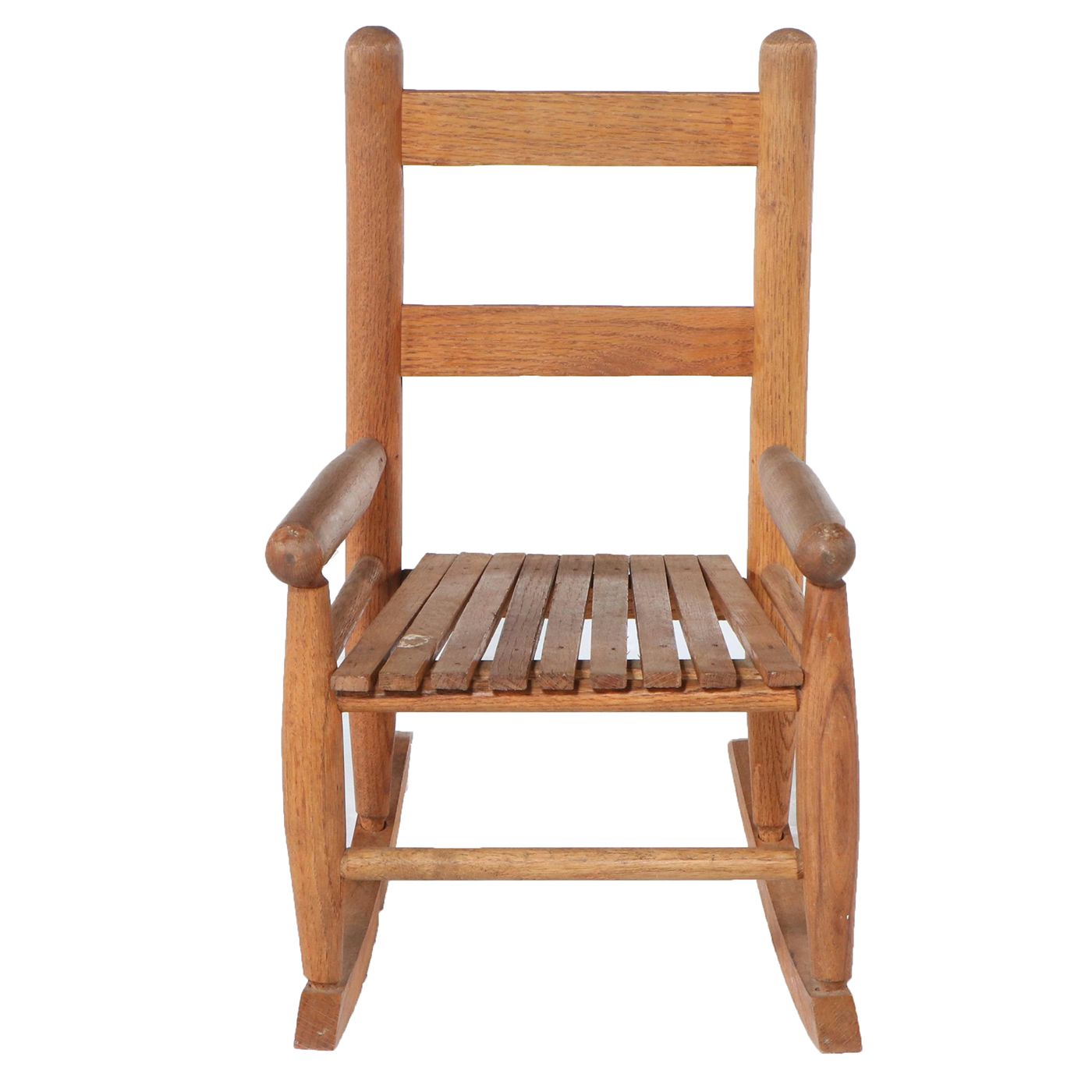 Primitive Style Oak Child's Rocking Chair, 20th Century