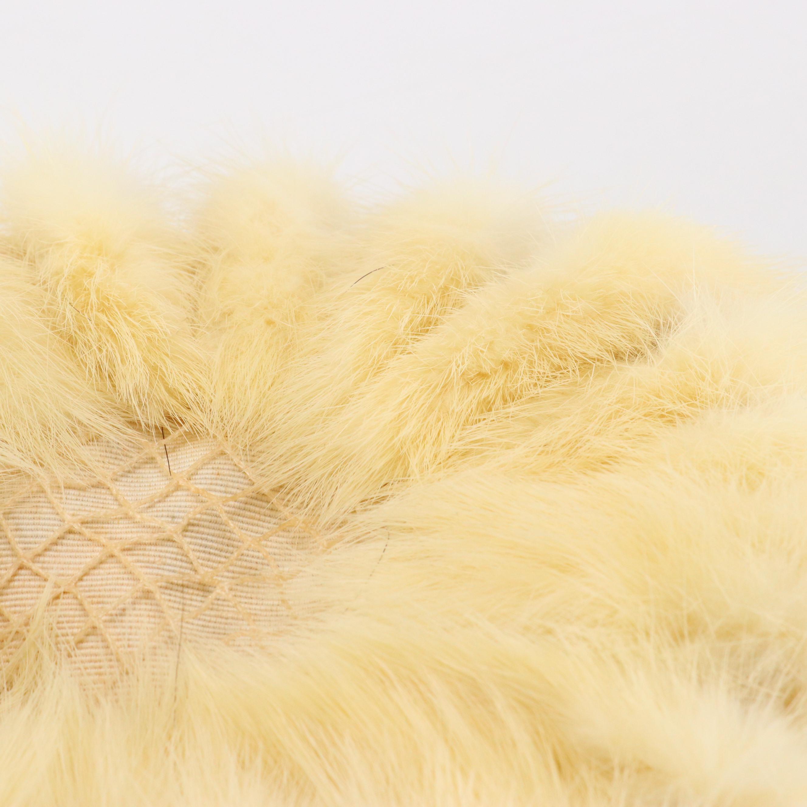 Ranch Mink Paw Fur Pillbox Hats, Mid-20th Century