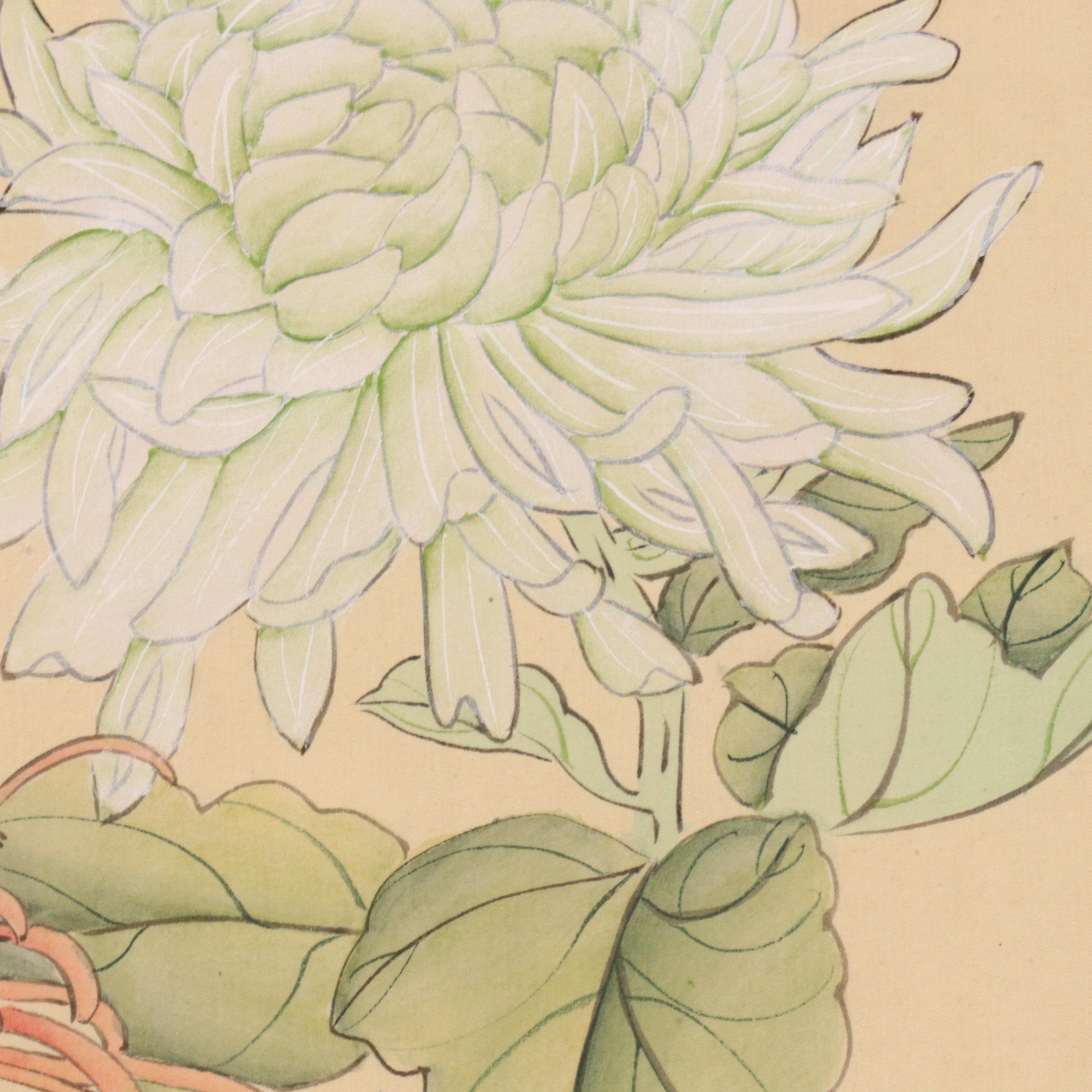 Chinese School Gouache Painting of Flowers