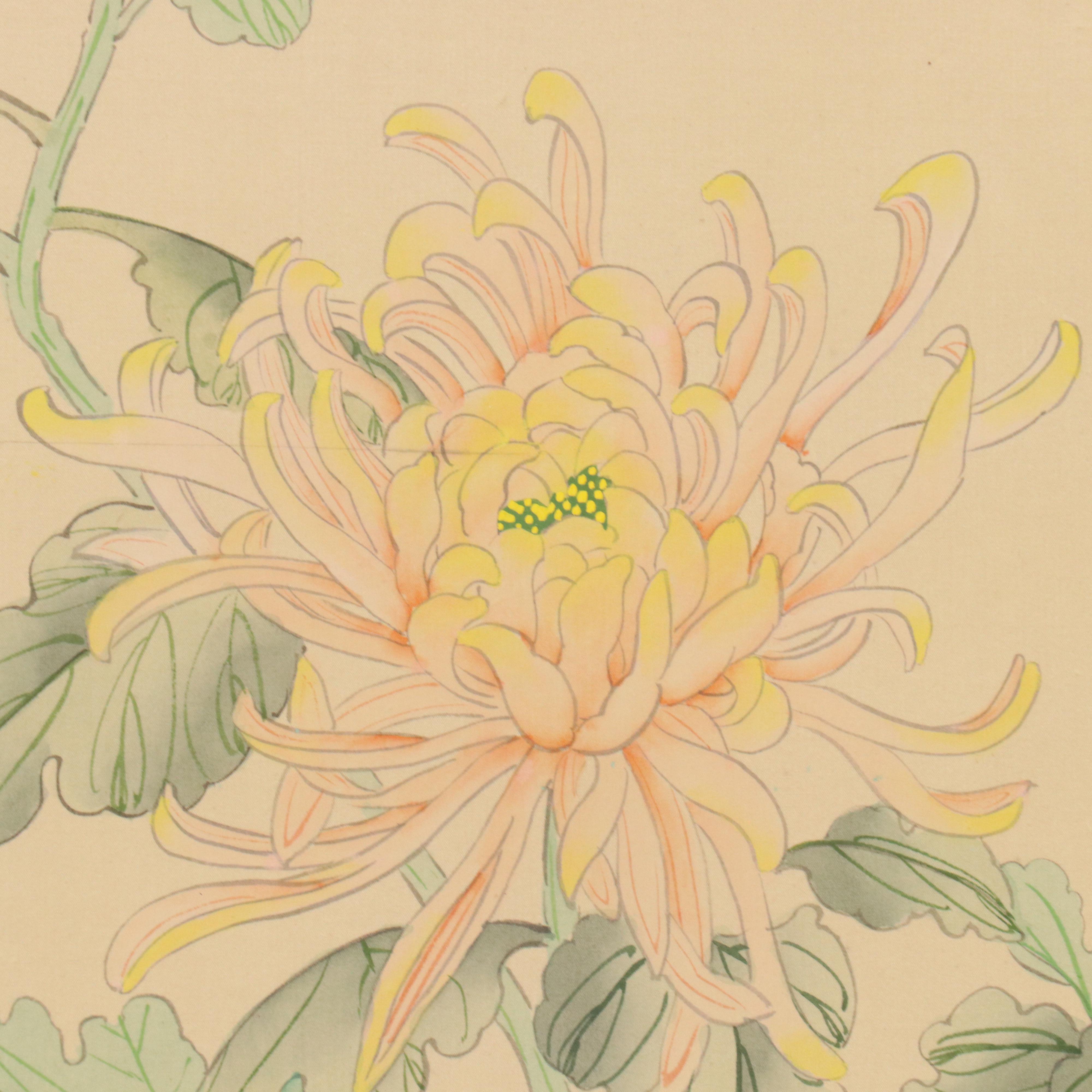 Chinese School Gouache Painting of Flowers