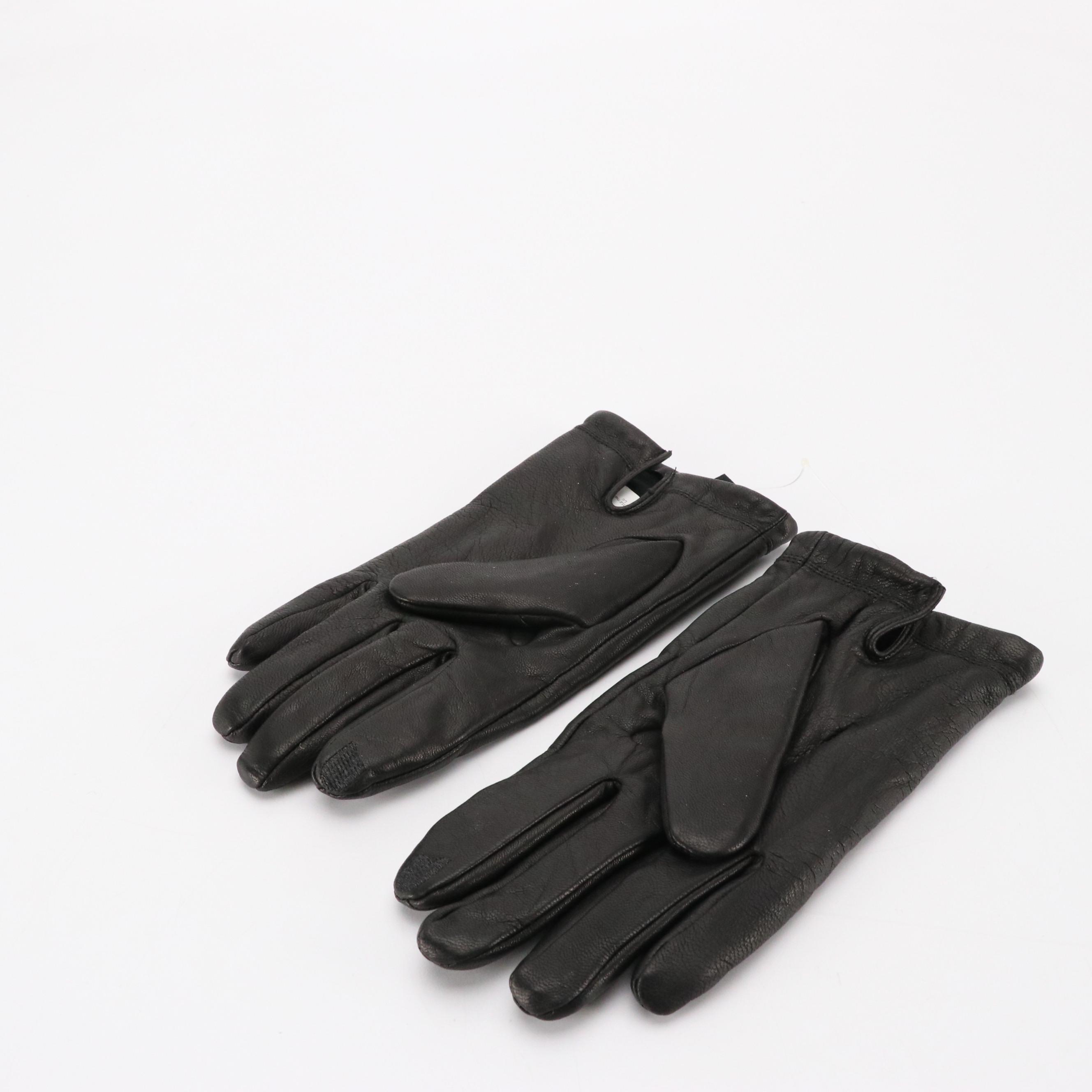 Men's Vintage Wool Hunting Caps with Ear Flaps & Isotoner Leather Gloves in Box