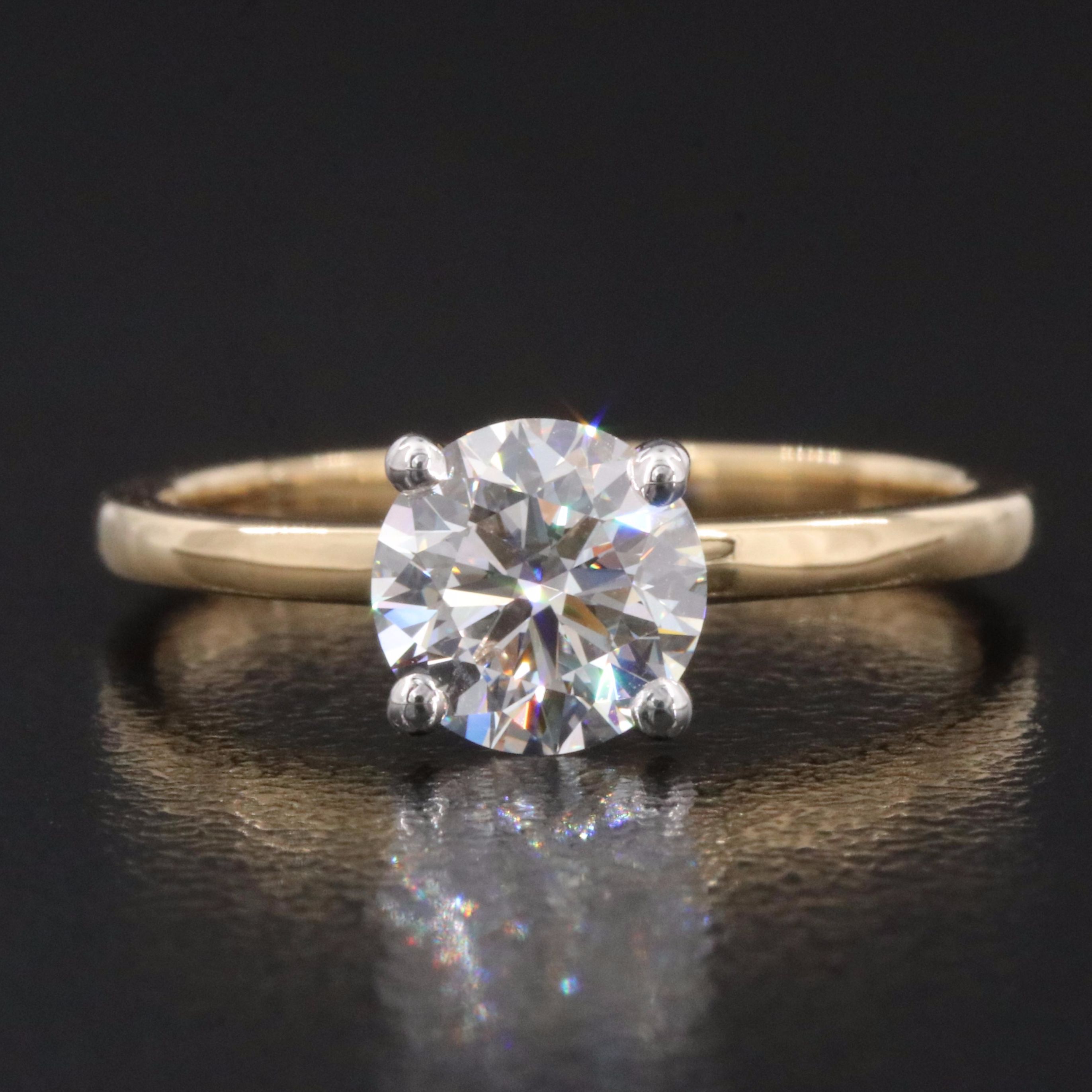 14K 1.05 CT Lab Grown Diamond Solitaire Ring with IGI Report