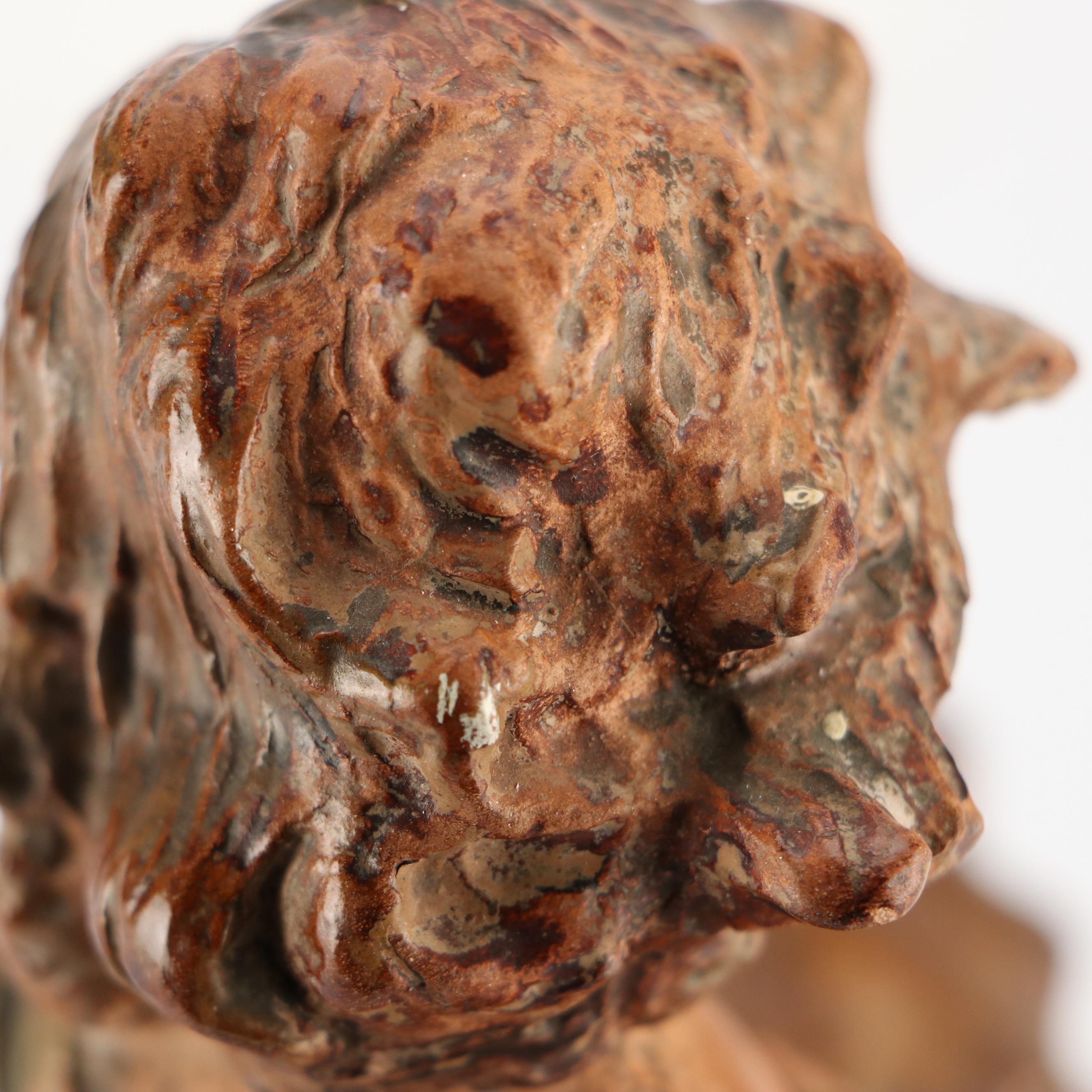 McCoy Pottery Pointer Dog Planter with Other Art Nouveau Style Figurine