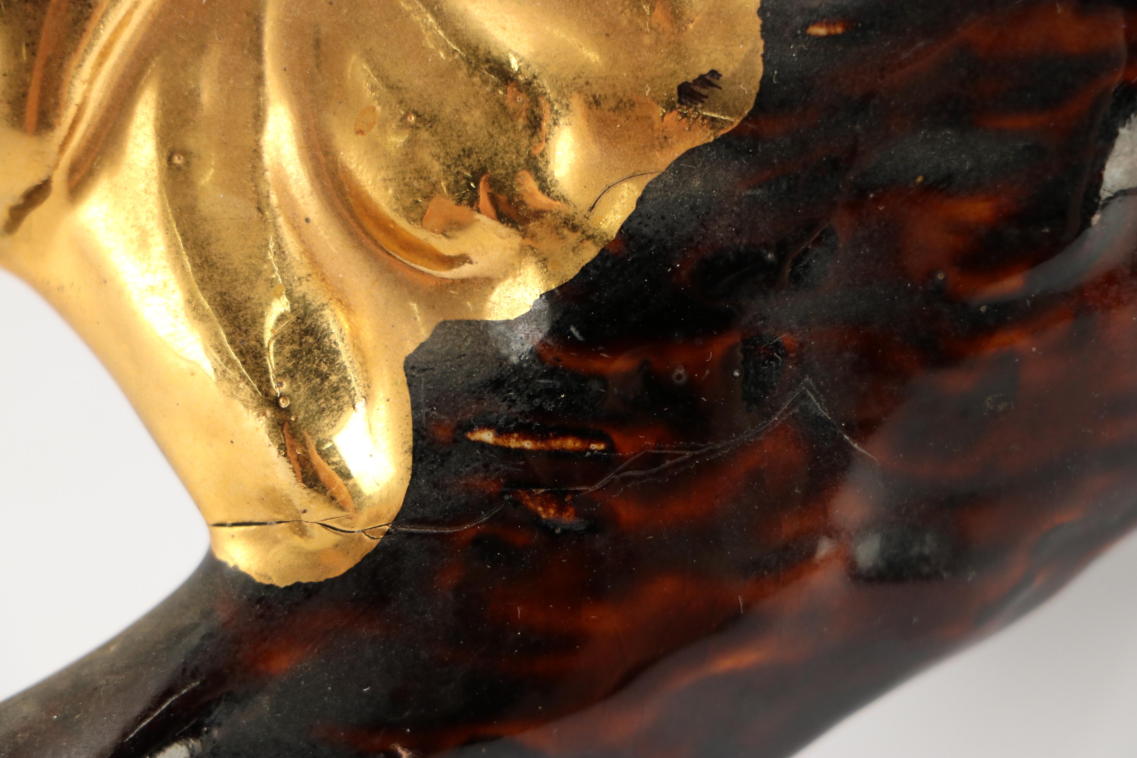 McCoy Pottery Pointer Dog Planter with Other Art Nouveau Style Figurine