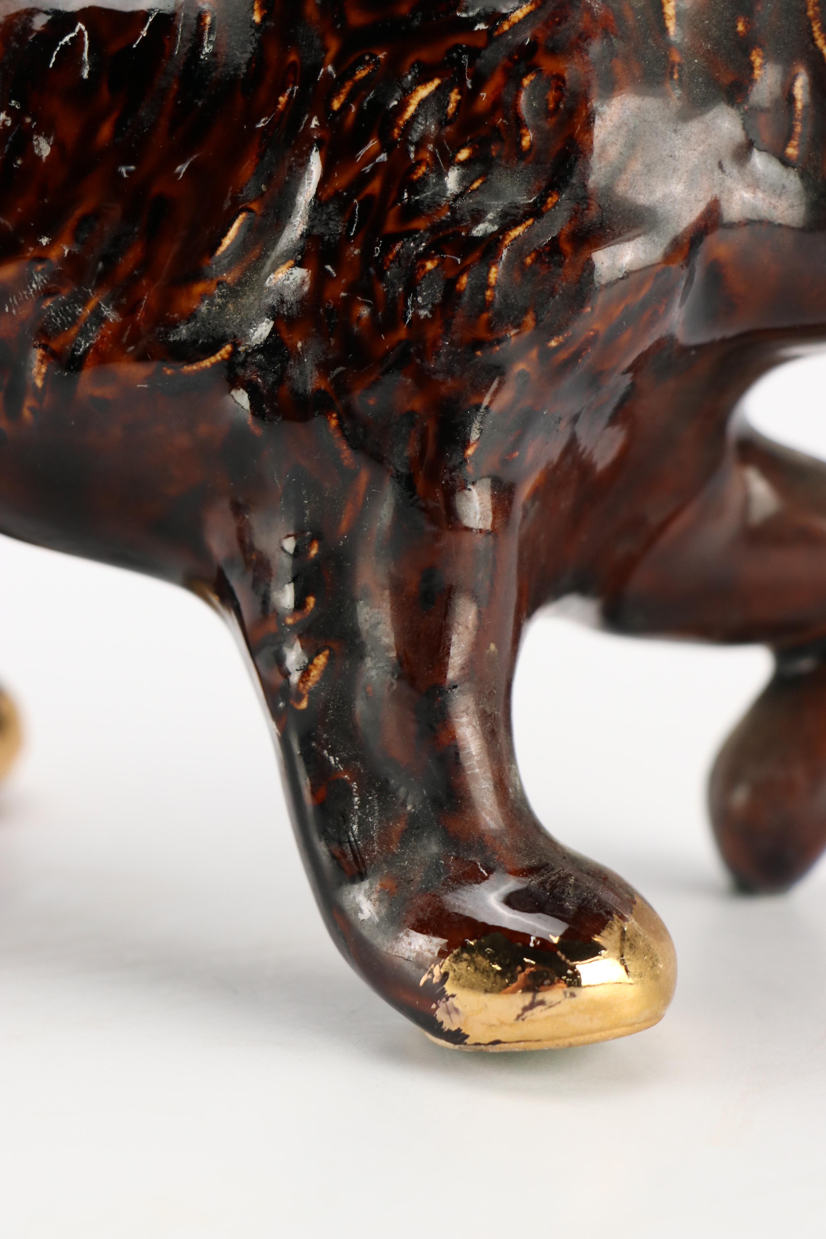 McCoy Pottery Pointer Dog Planter with Other Art Nouveau Style Figurine