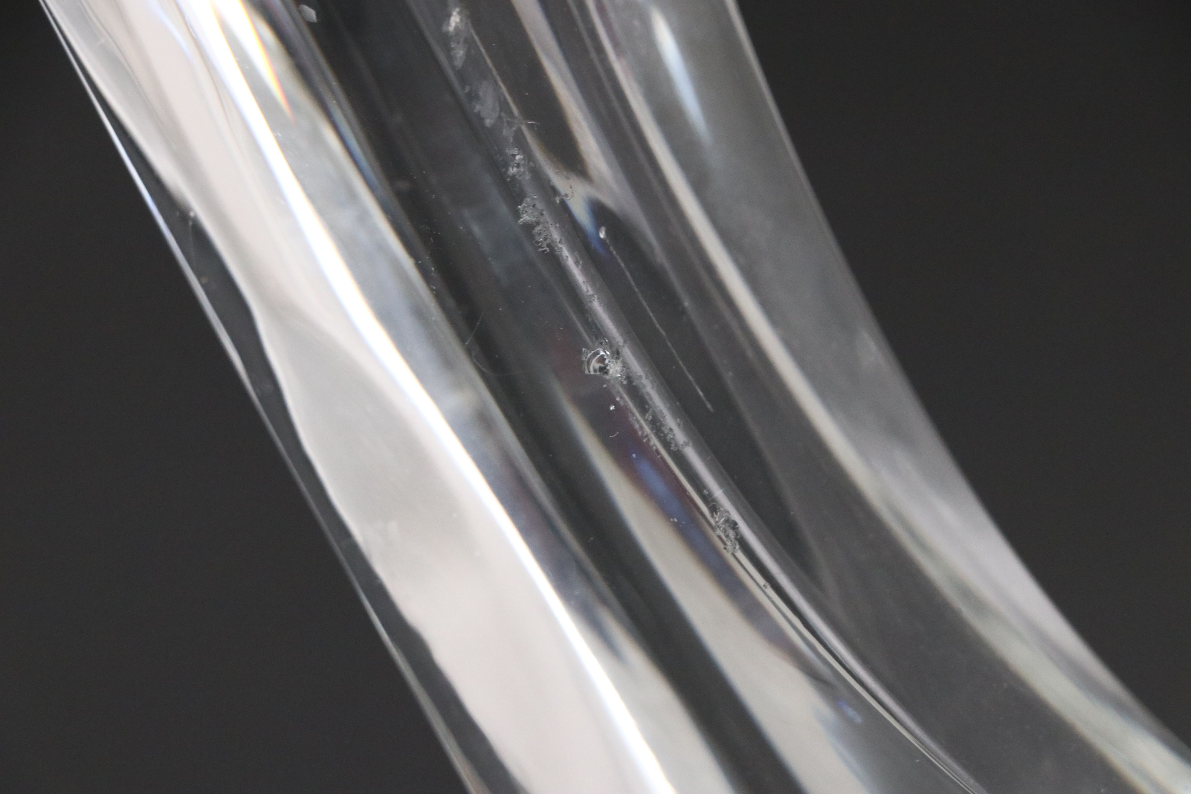 Pair of Daum Nancy Crystal Modernist Style Candle Holders