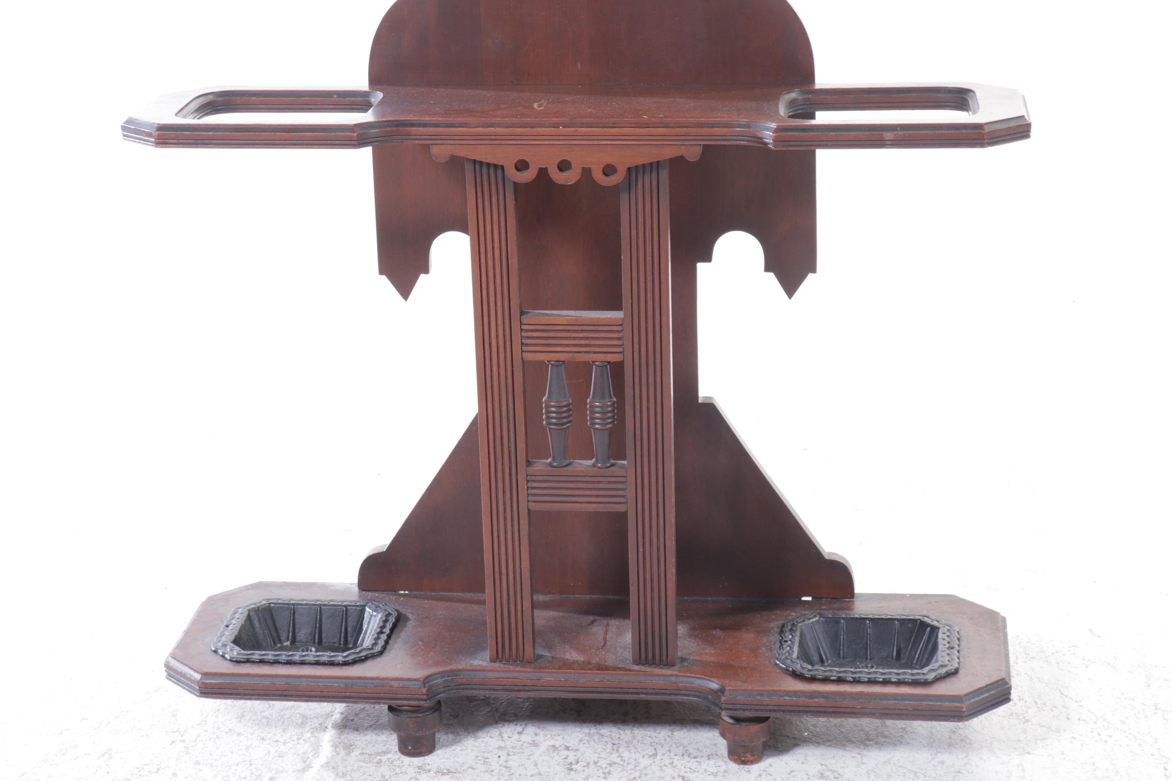 Victorian Eastlake Walnut Hall Tree, Late 19th/Early 20th Century