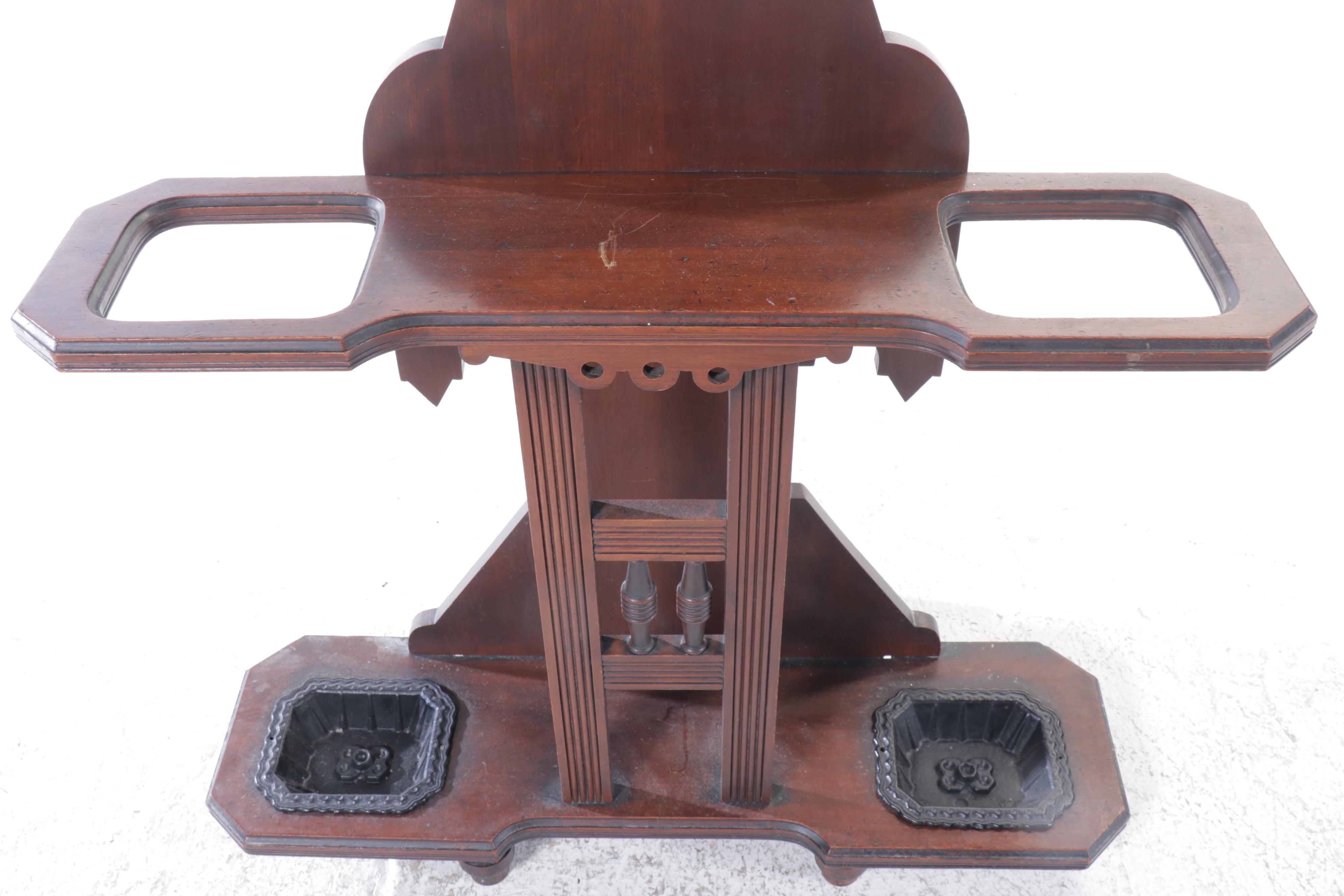 Victorian Eastlake Walnut Hall Tree, Late 19th/Early 20th Century