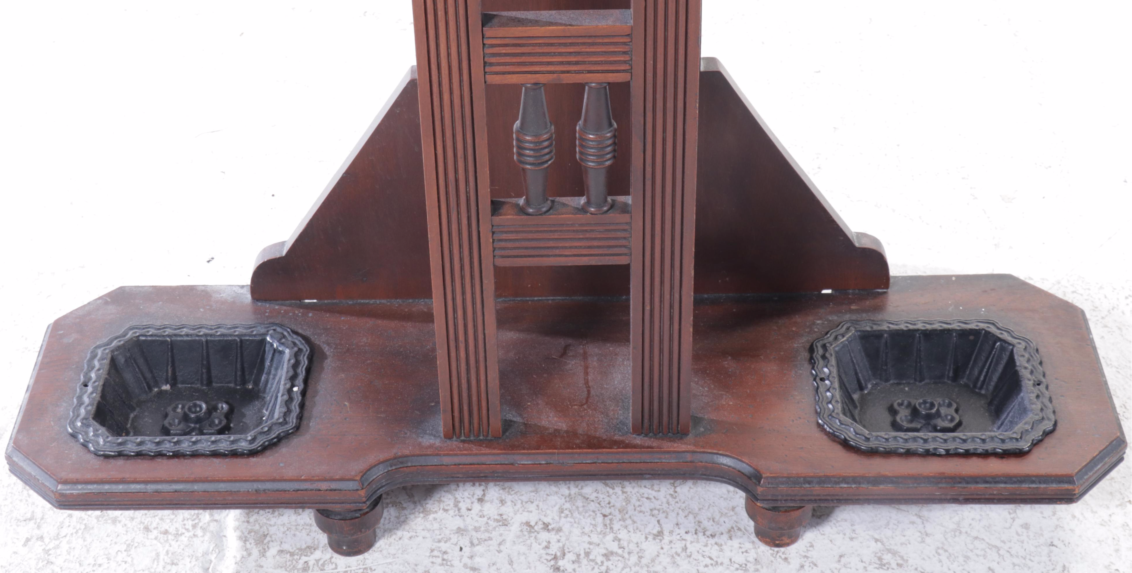 Victorian Eastlake Walnut Hall Tree, Late 19th/Early 20th Century