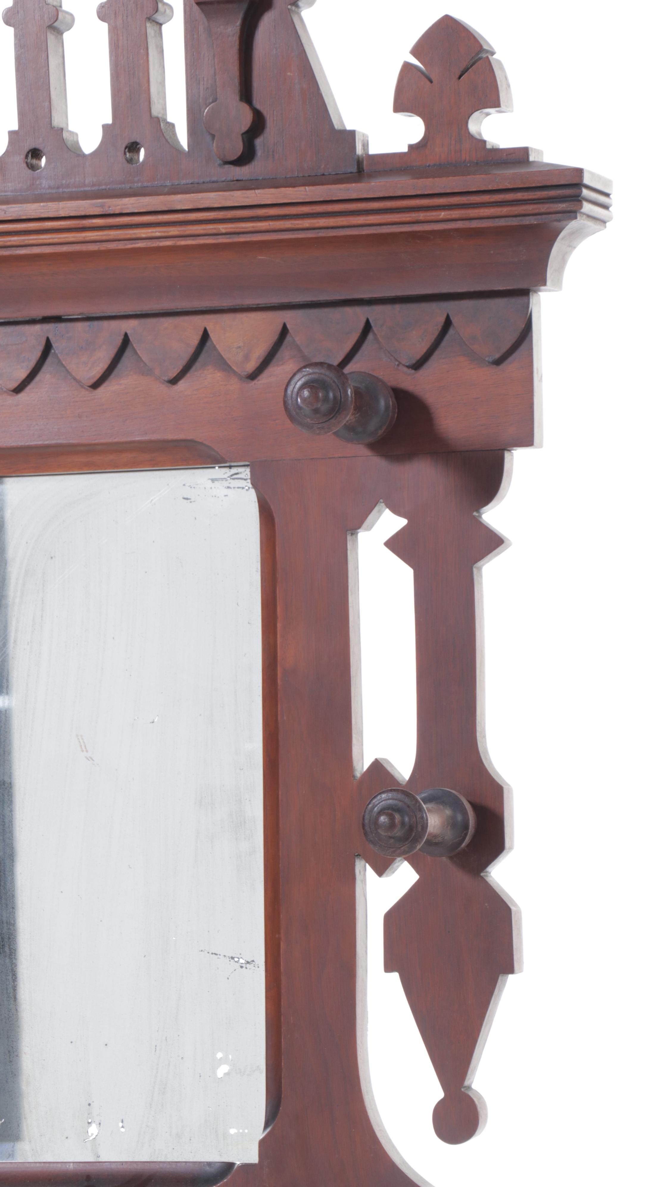 Victorian Eastlake Walnut Hall Tree, Late 19th/Early 20th Century