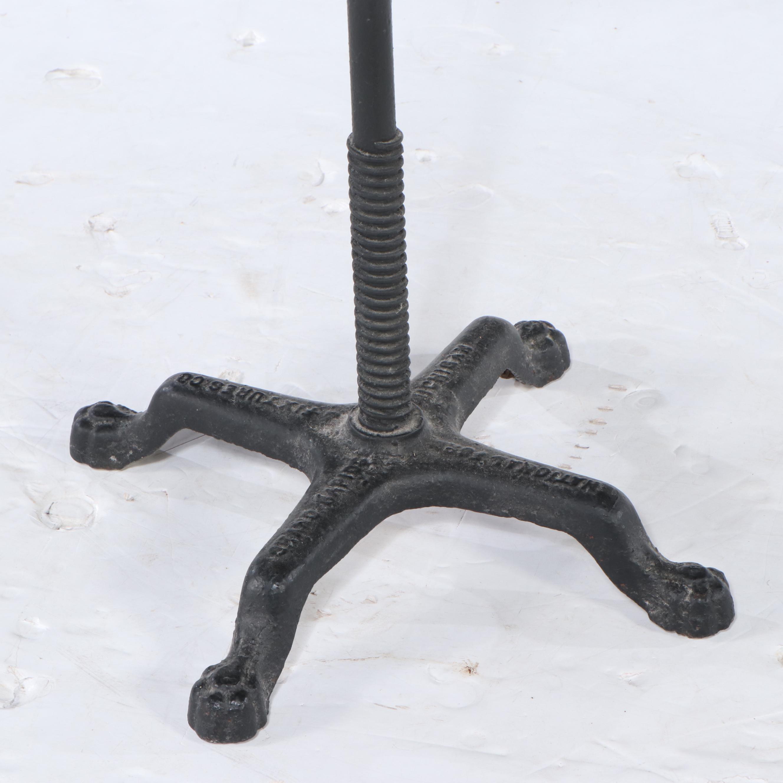 Oak and Cast Iron Adjustable Height Draftsman's Table, Early 20th Century