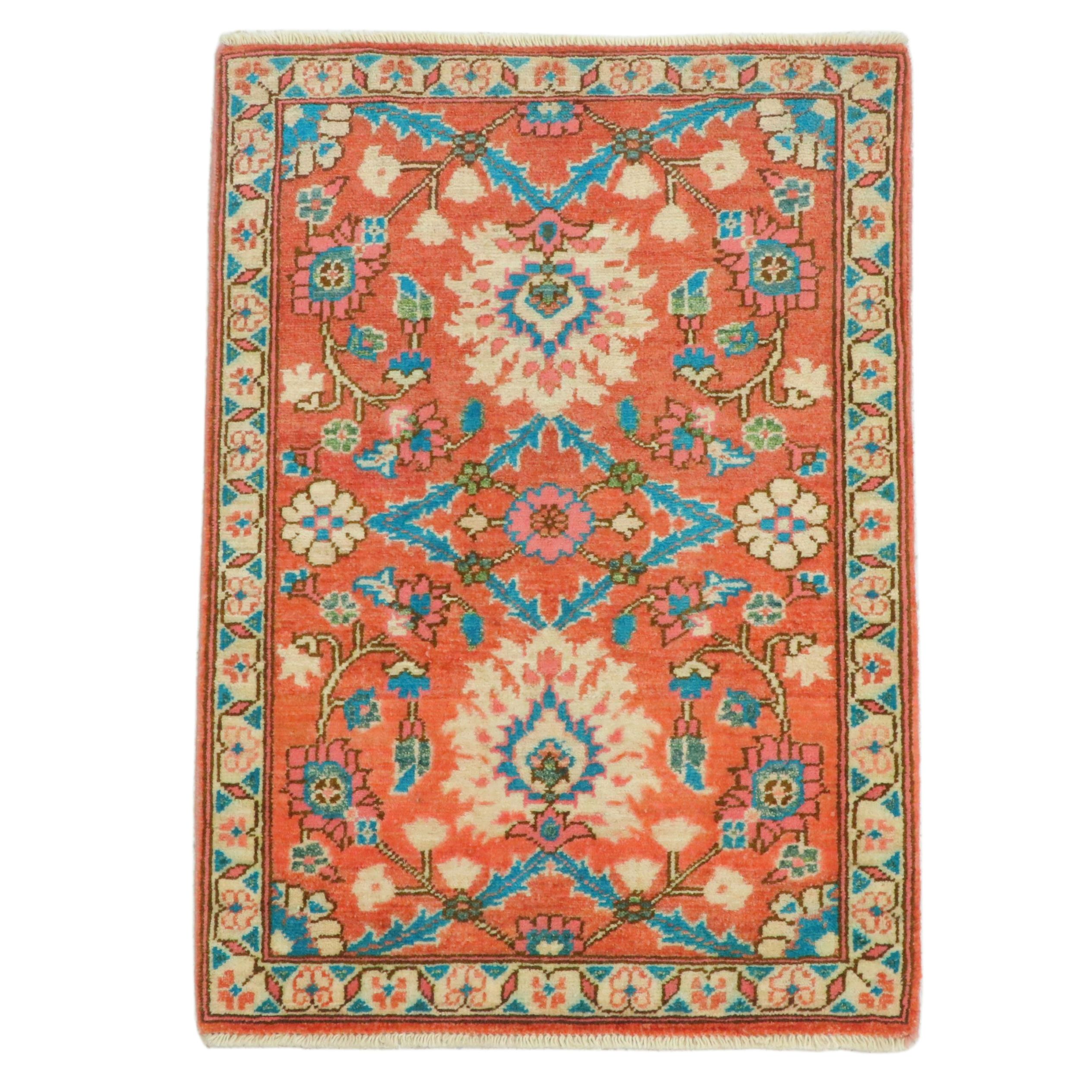2'1 x 3' Hand-Knotted Afghan Kazak Accent Rug
