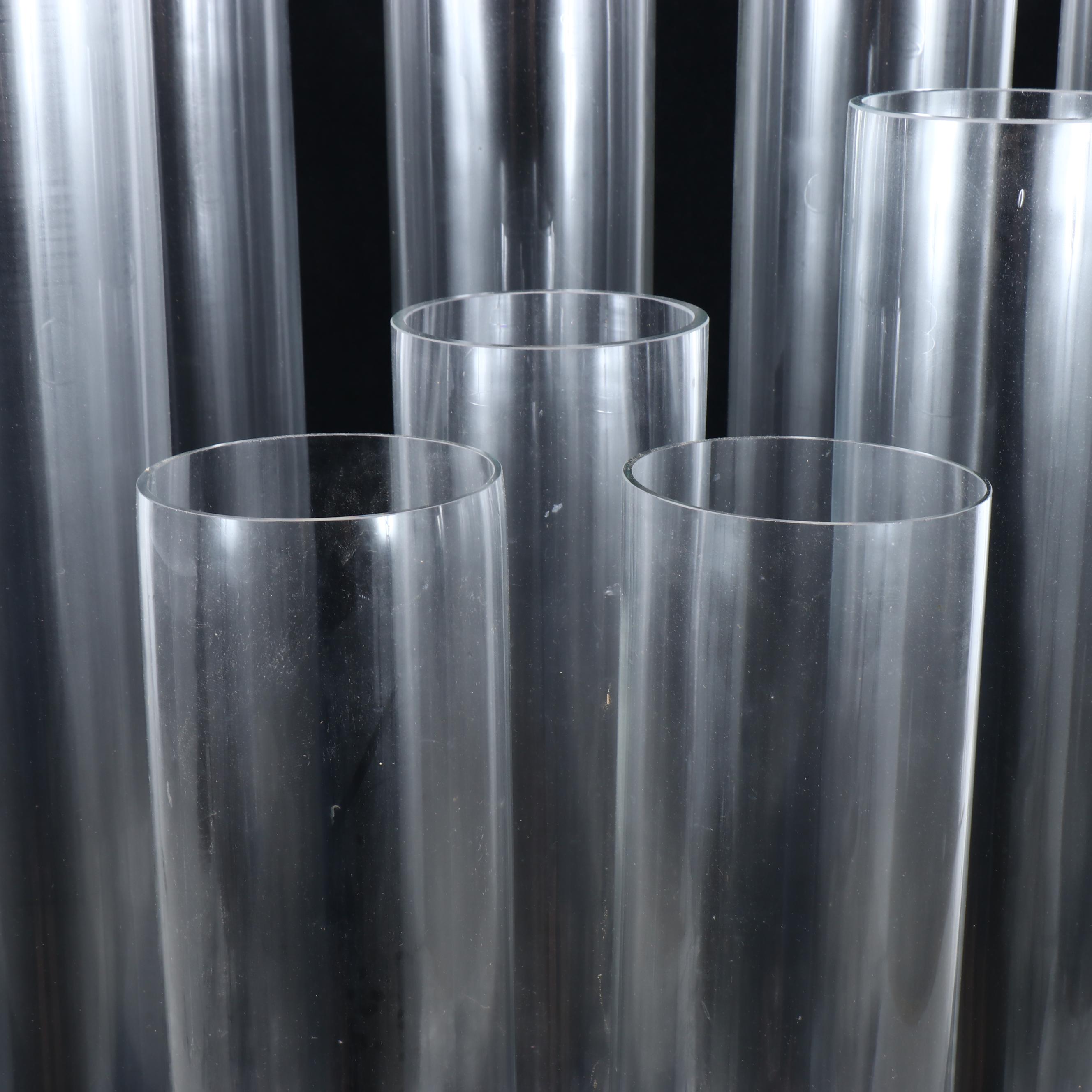 Tall Clear Glass Cylindrical Vases