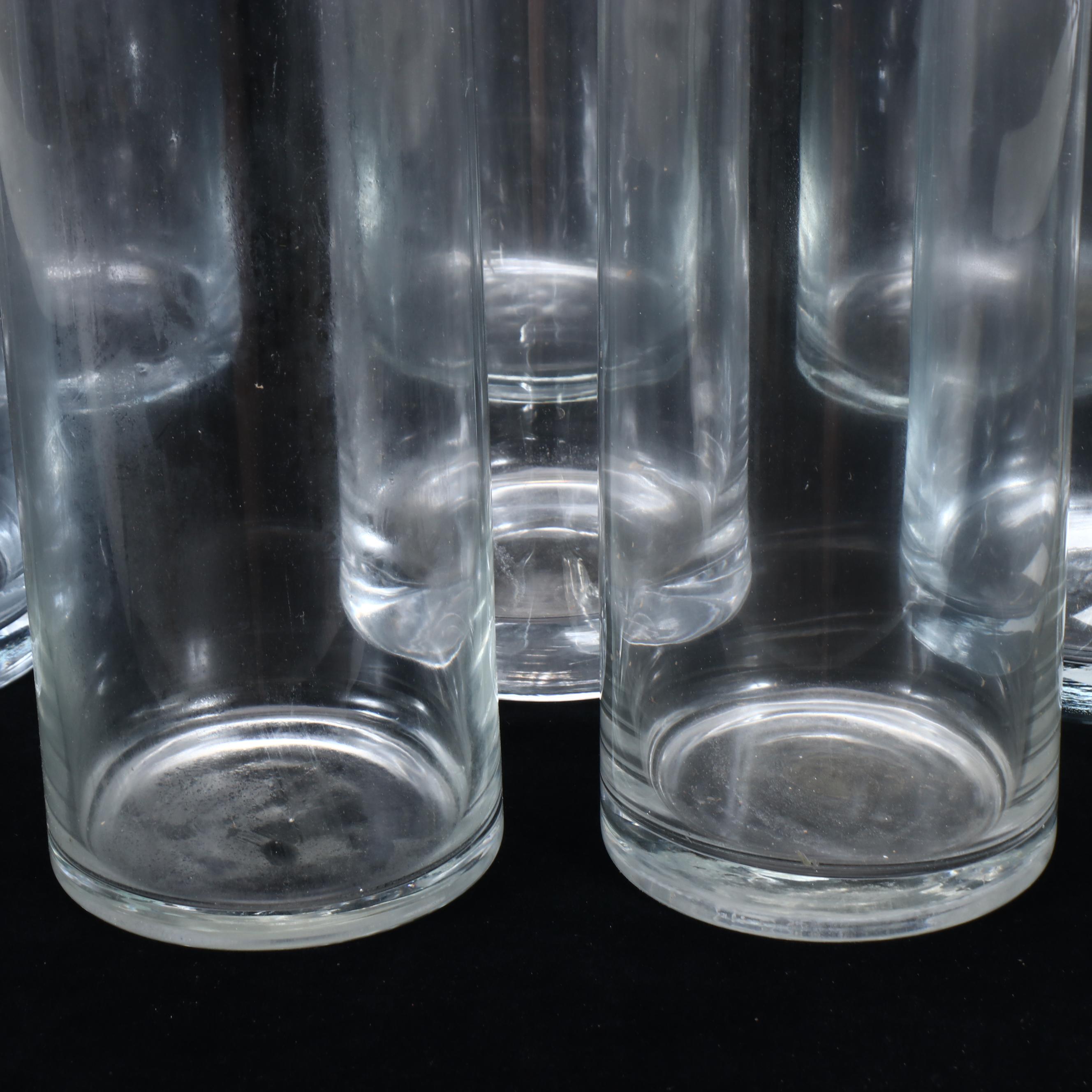 Tall Clear Glass Cylindrical Vases