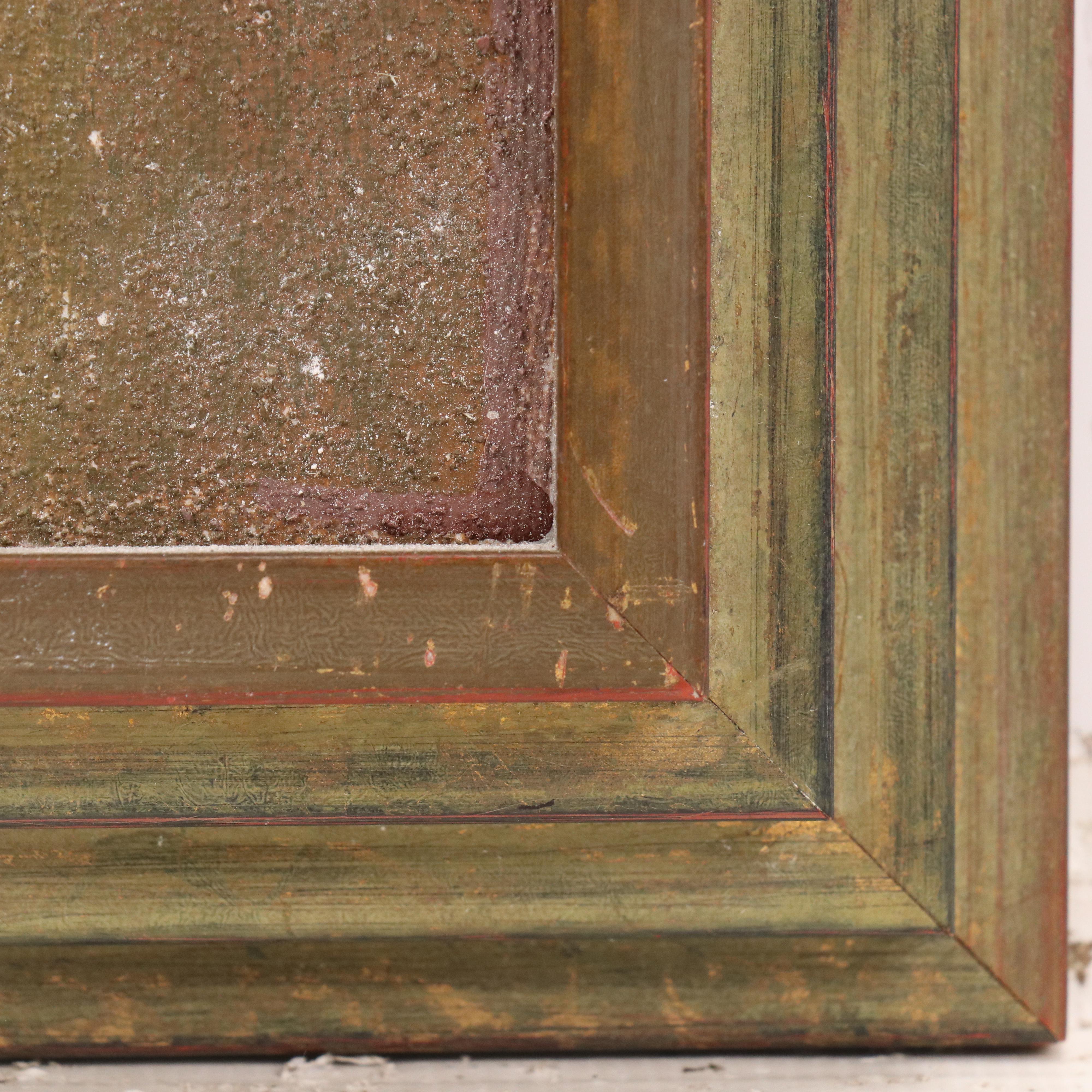 W. Mirkin Cubist Style Oil Painting of Seated Musician