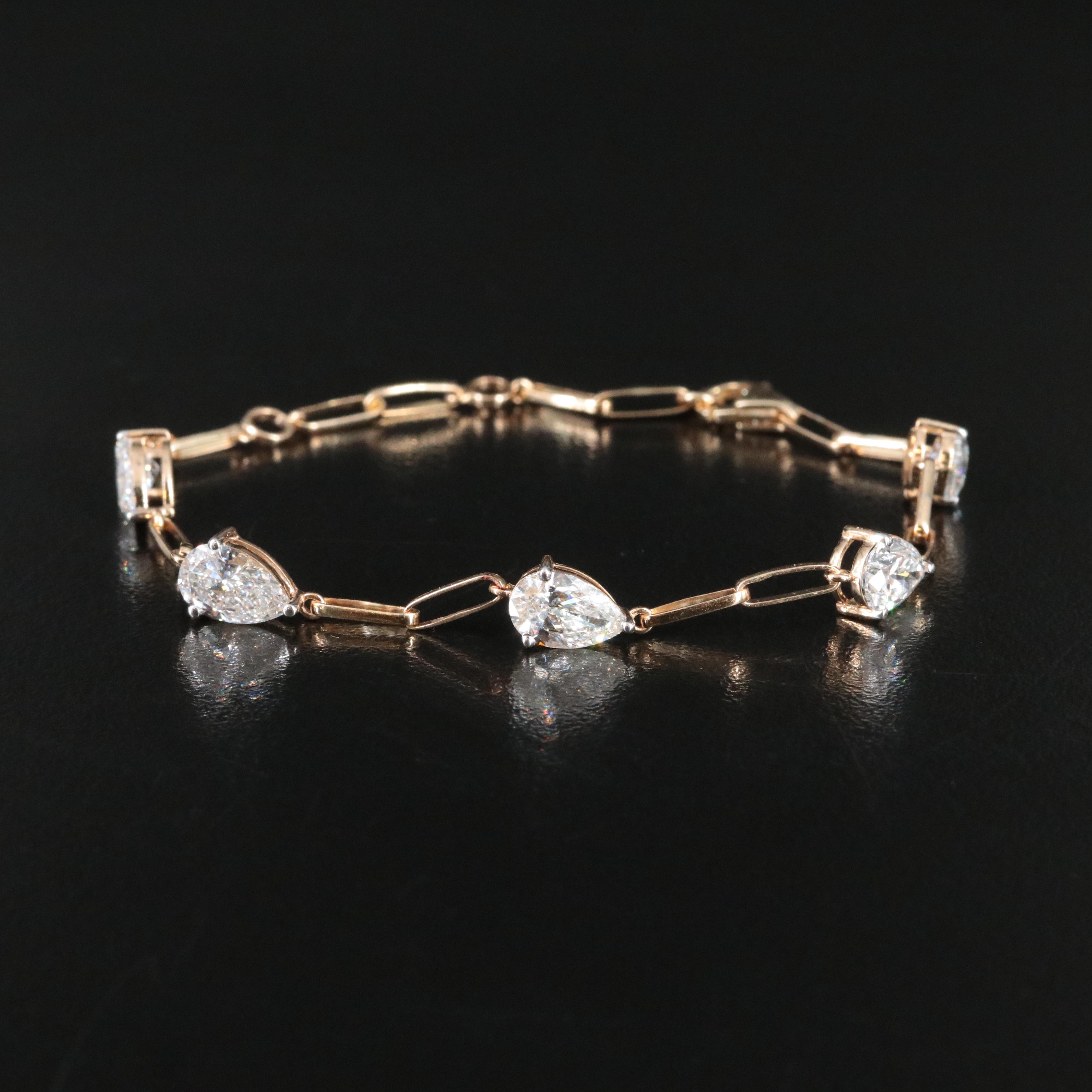 14K 4.23 CTW Lab Grown Diamond Station Bracelet