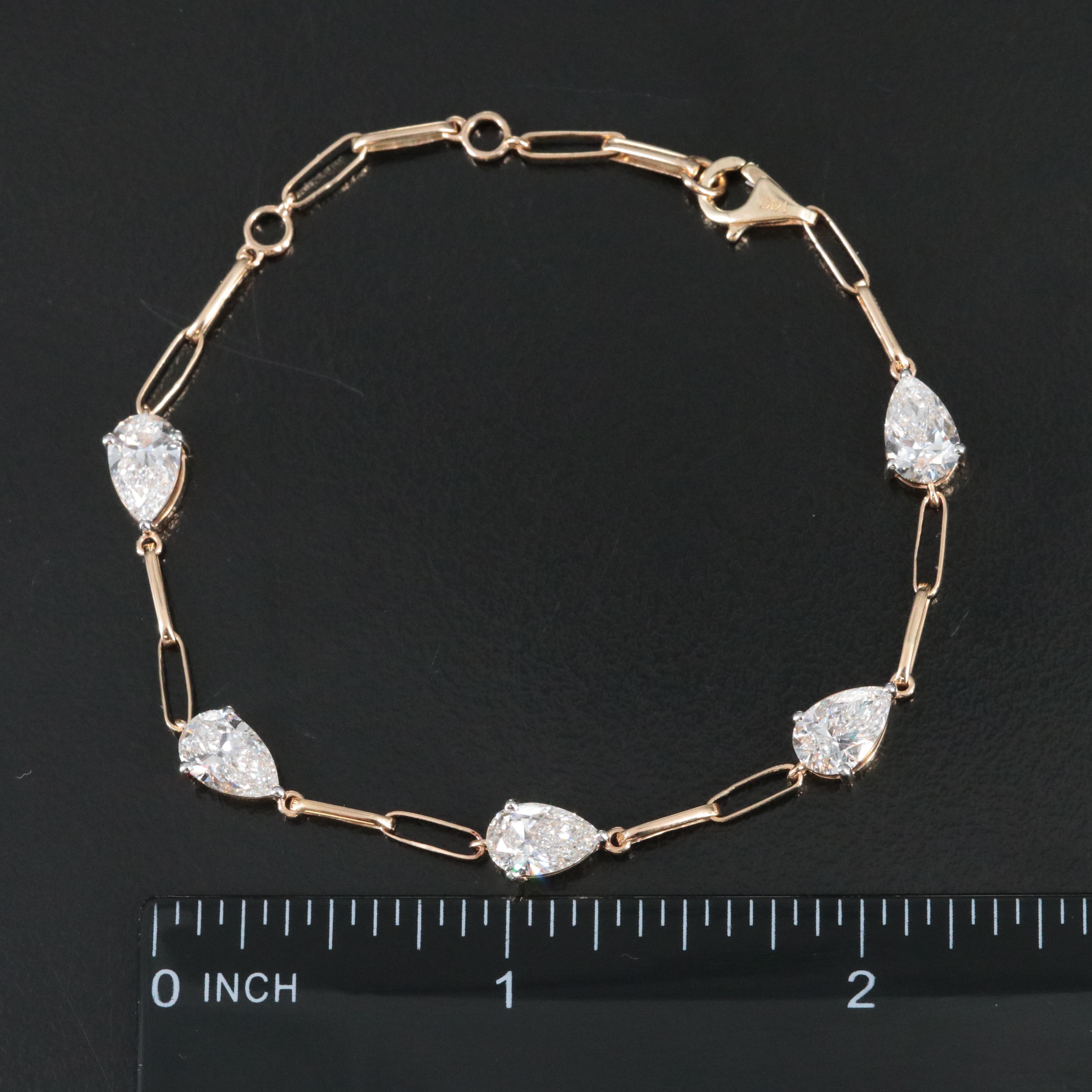 14K 4.23 CTW Lab Grown Diamond Station Bracelet