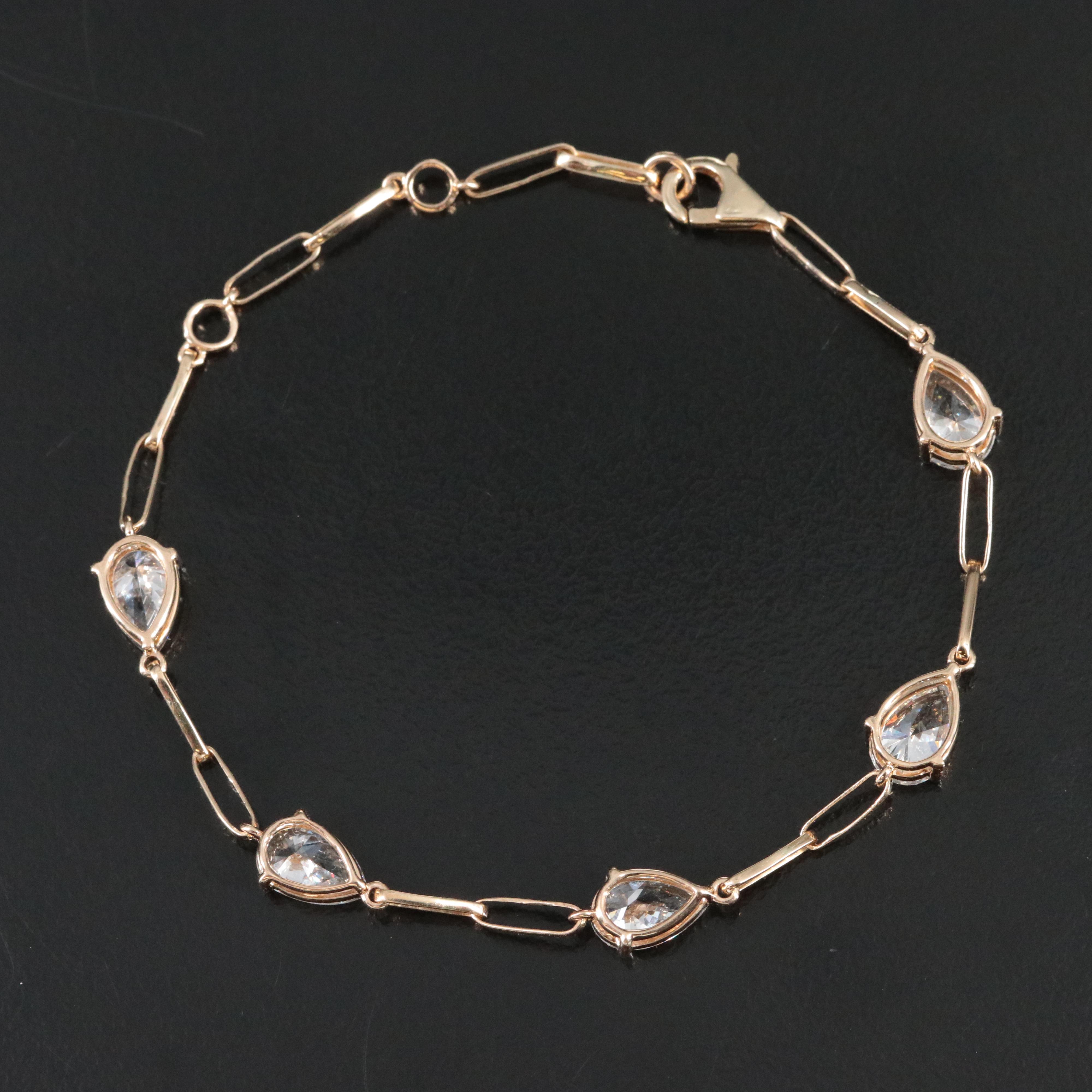 14K 4.23 CTW Lab Grown Diamond Station Bracelet